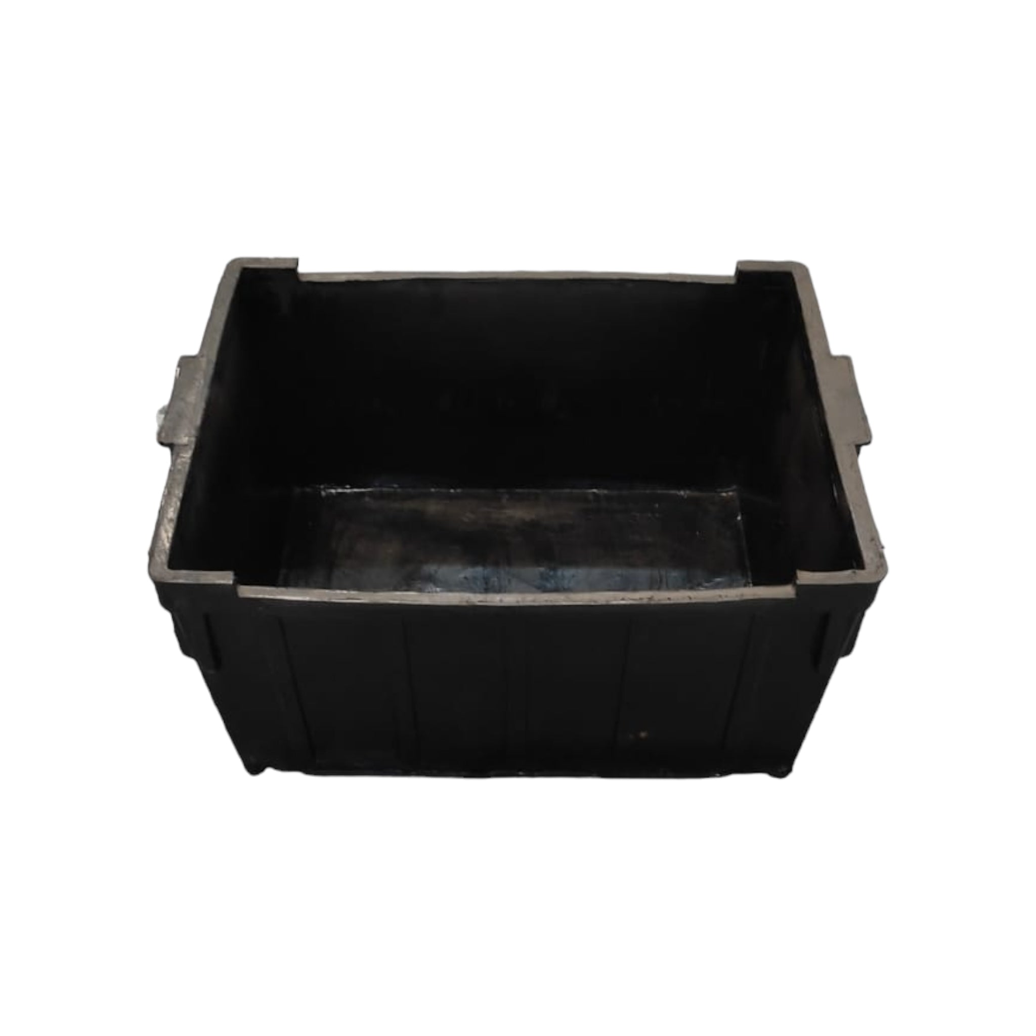 Rubber Bin Large Feed Nest Stack Black 600x480x250H