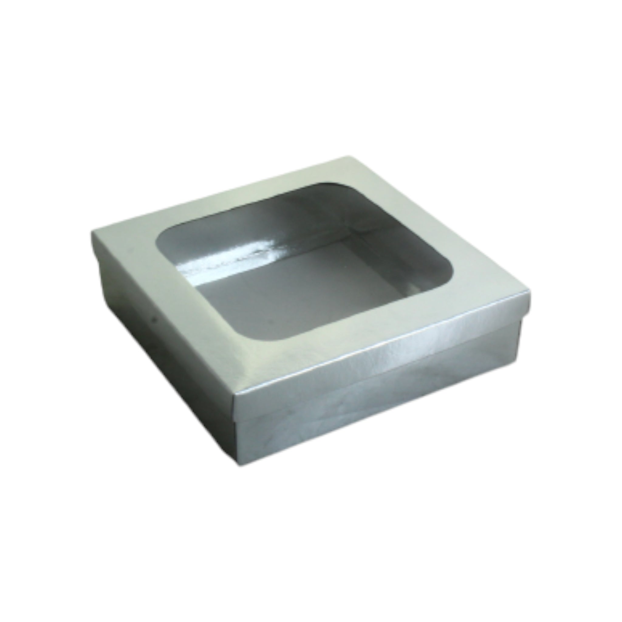 Gift Biscuit Paper Box Square Silver 15x15x5cm XPP237-S