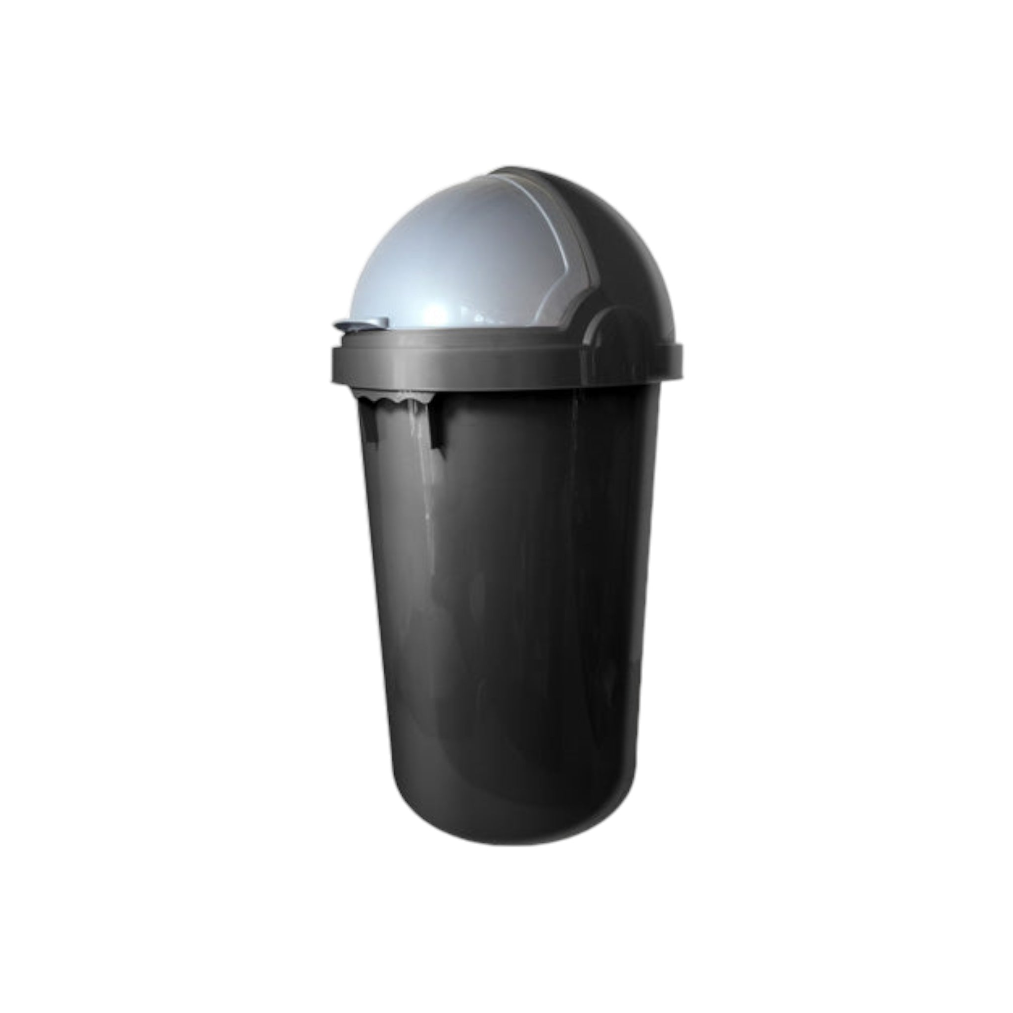 Otima 50L Office Waste Bin Black with Helmet Flip Top Dome Lid