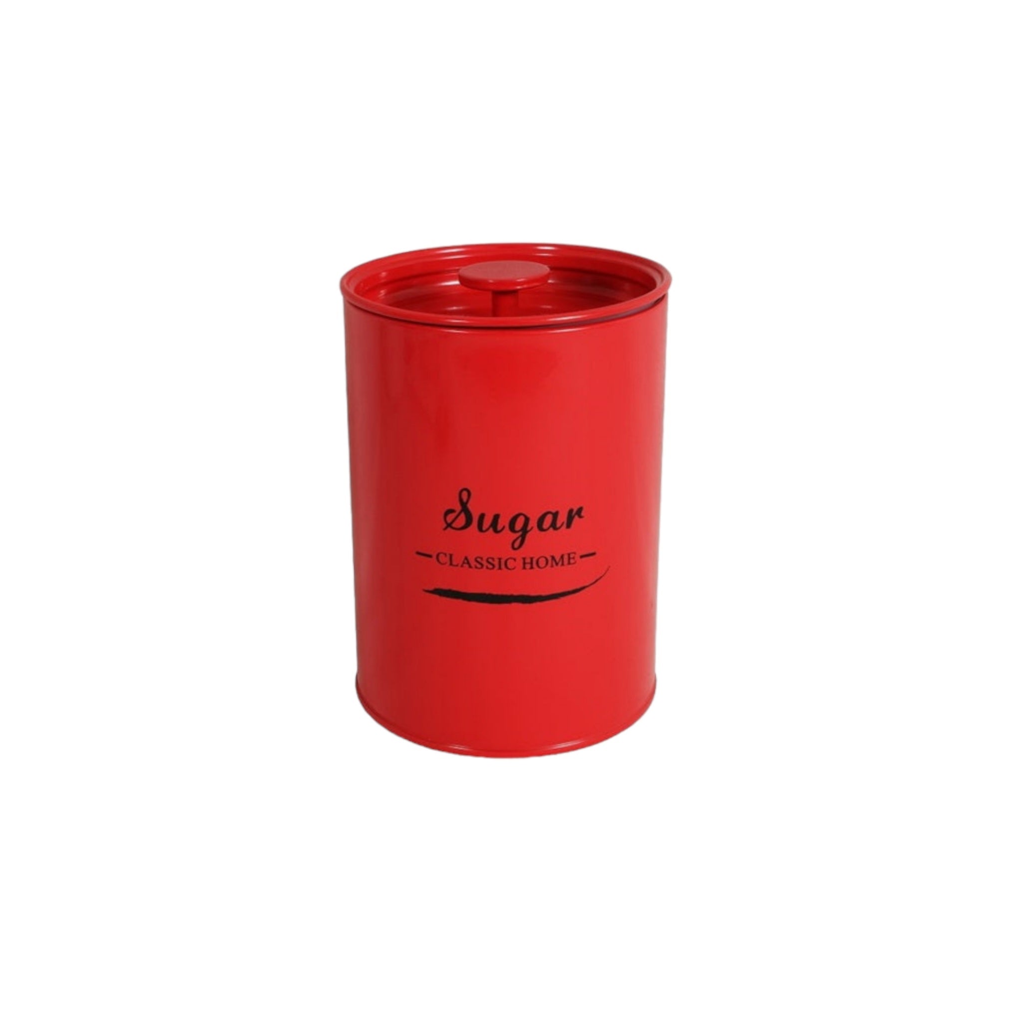 Storage Tin Canister Round Red Tea-Sugar-Coffee 27801-2-3 3pc Set