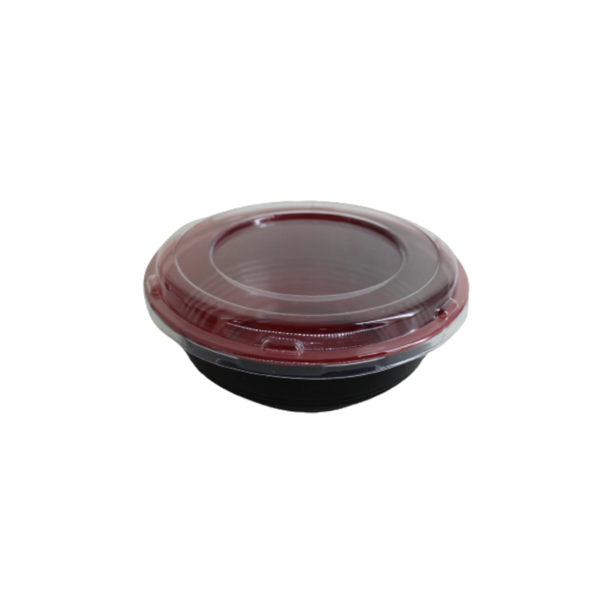 Disposable Takeaway Bowl Black  700ml with Red Lid XPP634