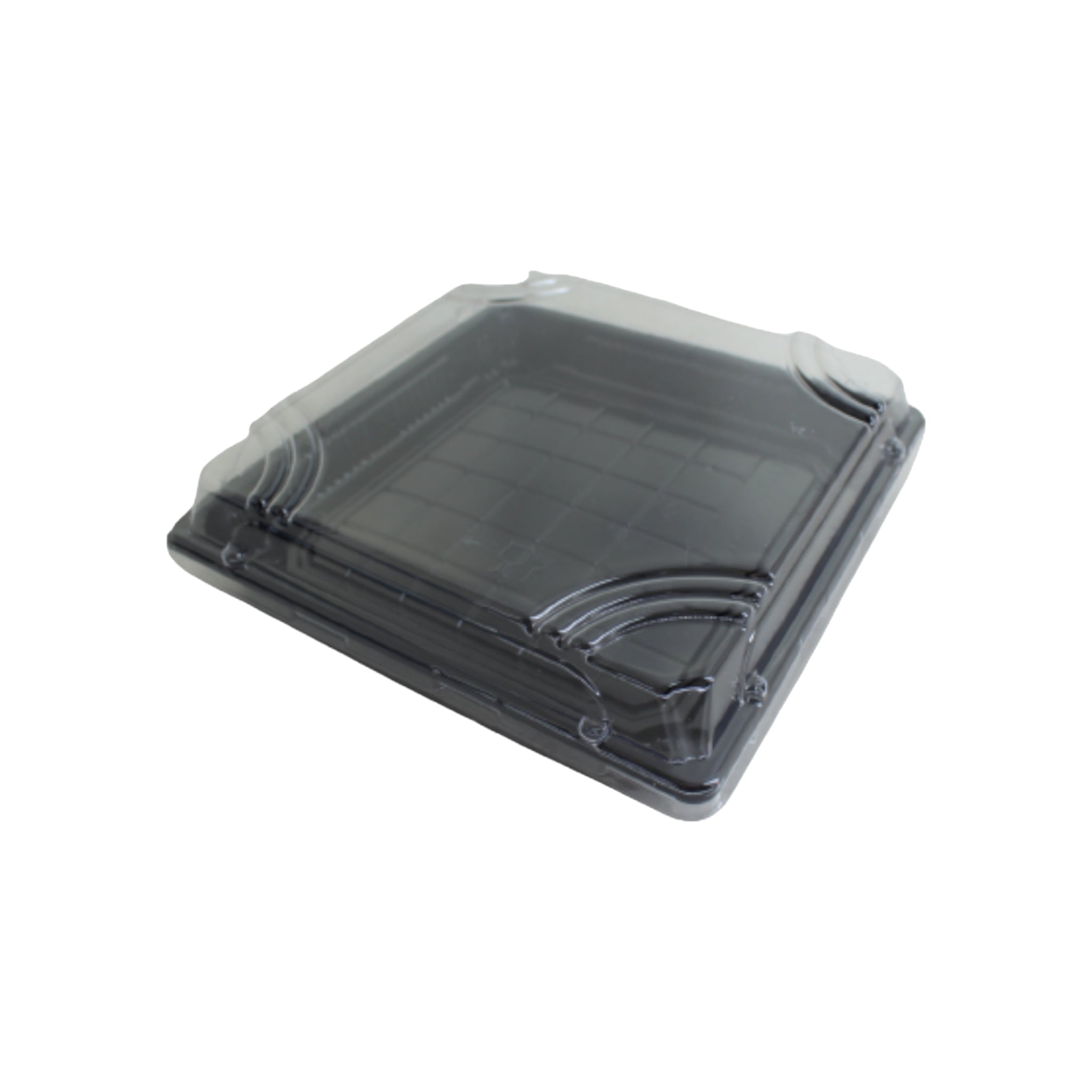 Disposable Serving To Go Patisserie Square Tray Container with Lid Black XPP640