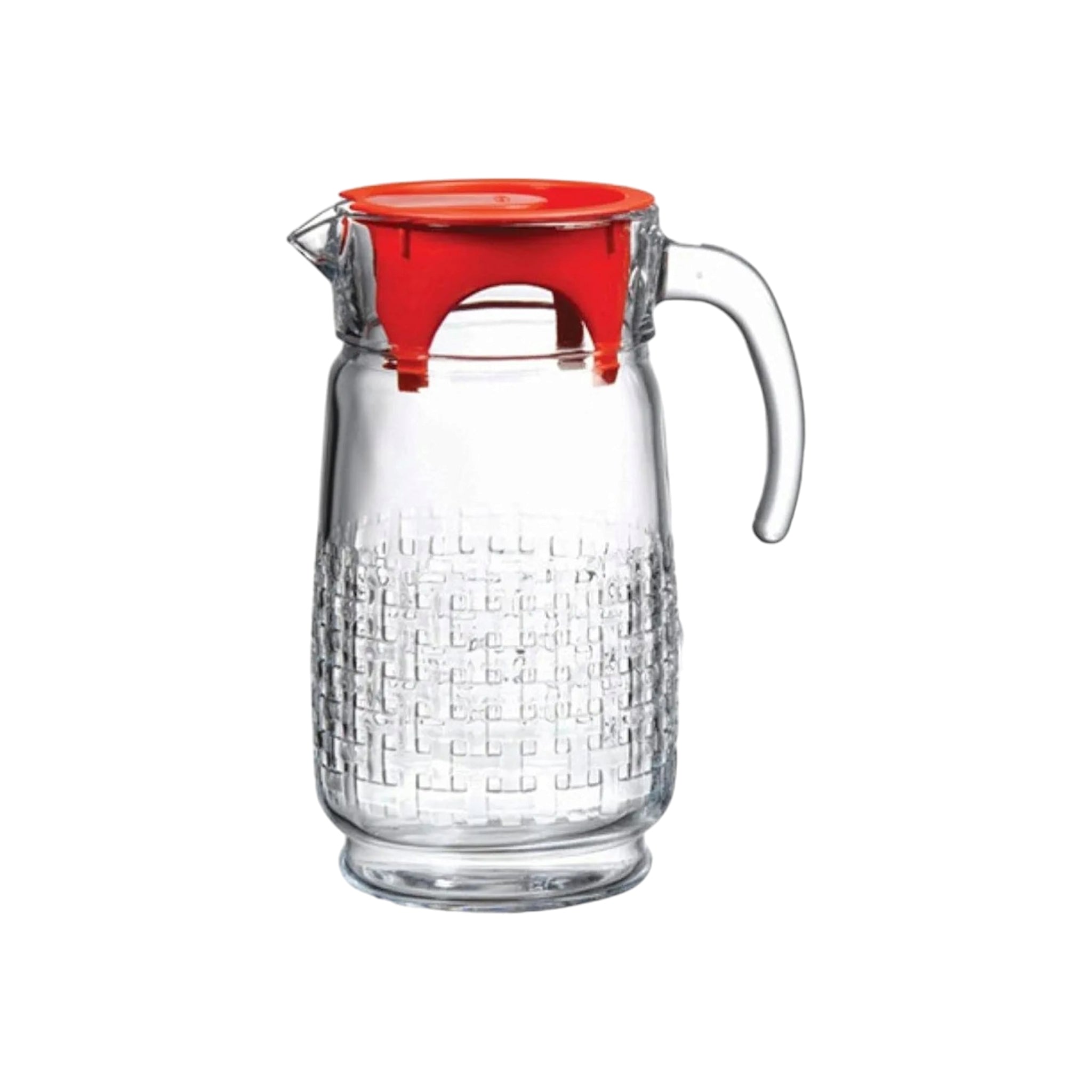 Pasabahce HabitatnGlass Jug 1.65L with Red Lid 41098