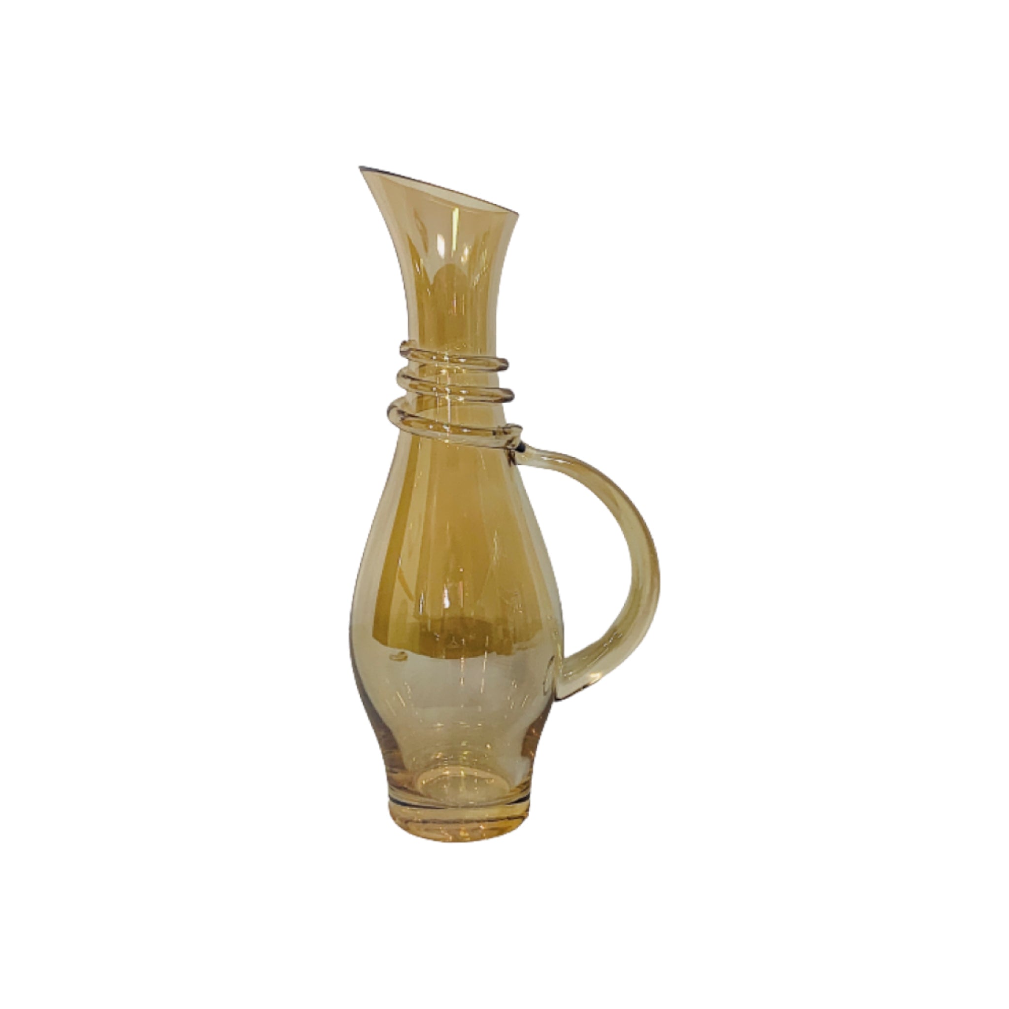 Glass Jug 1.3L Rope Handle Gold 32cm GL1628