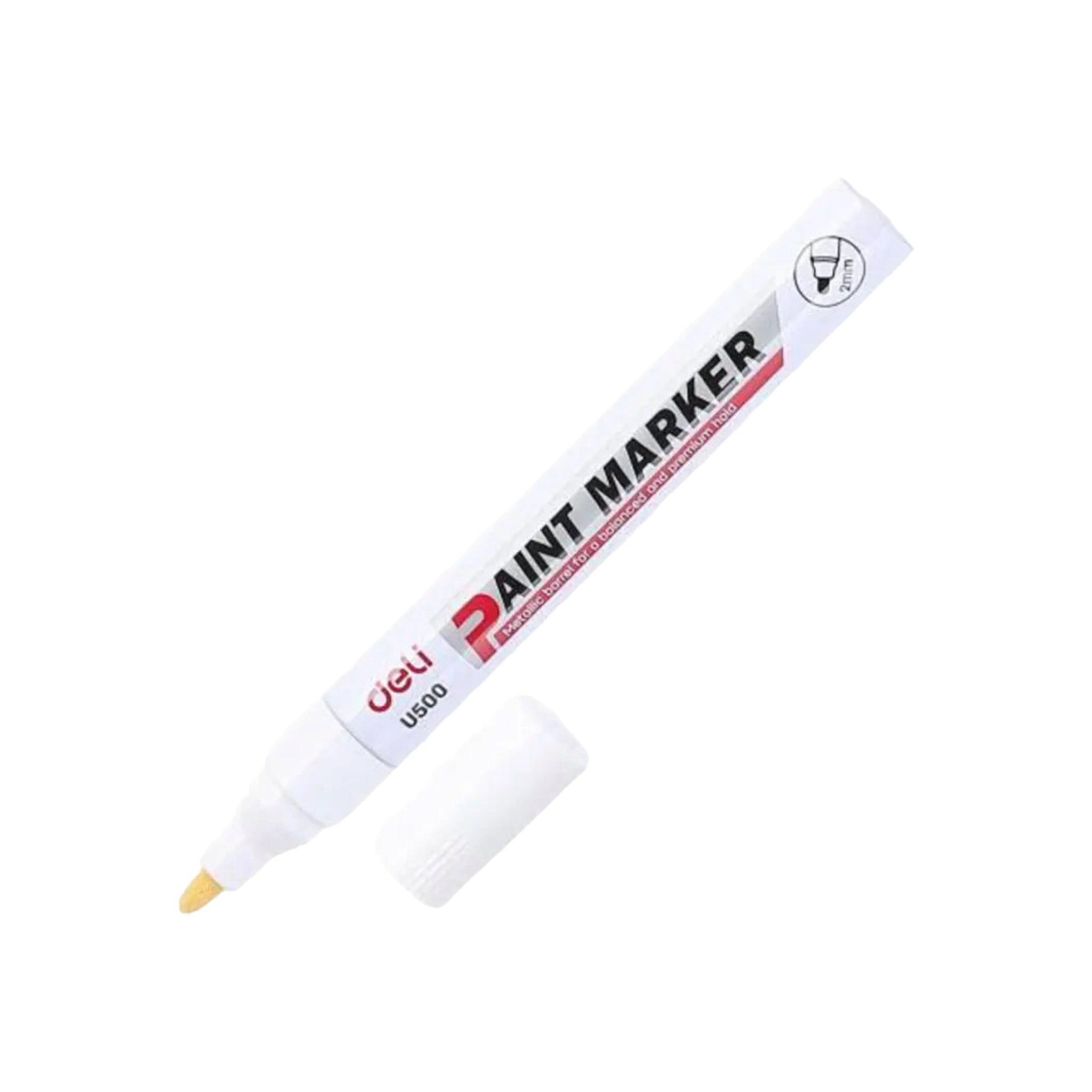 Deli Paint Marker Bullet Tip 2mm Waterproof White EU500-WH 1pc