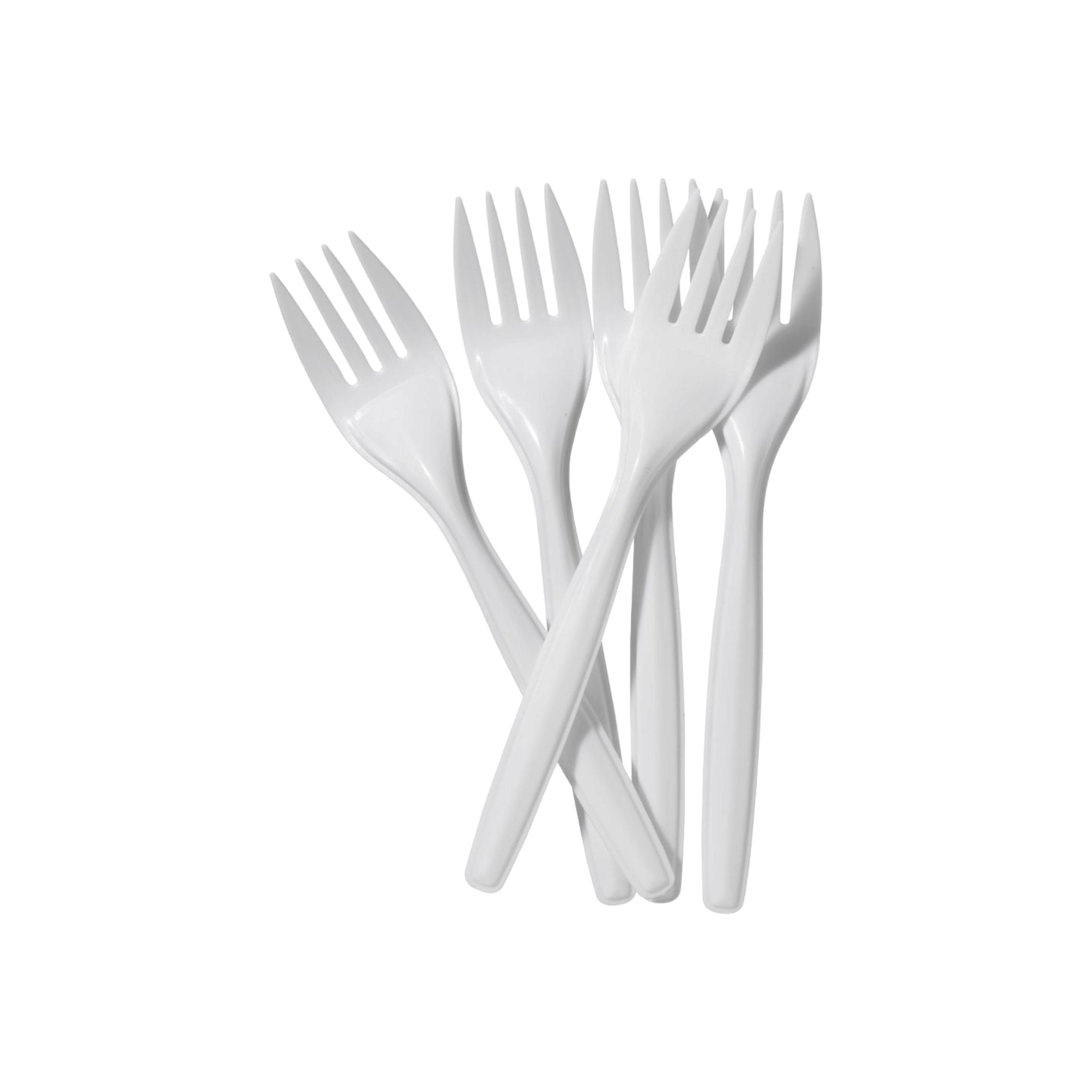 Disposable Plastic Forks White 100pack