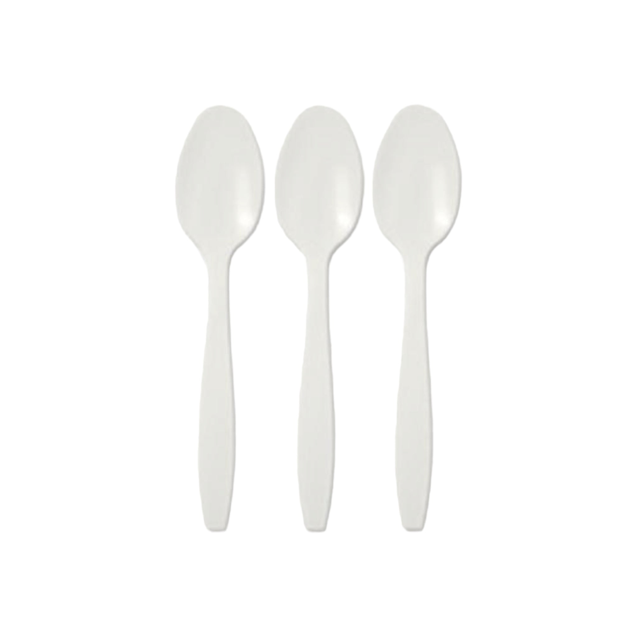 Disposable Plastic Dessert Spoons White 100pack