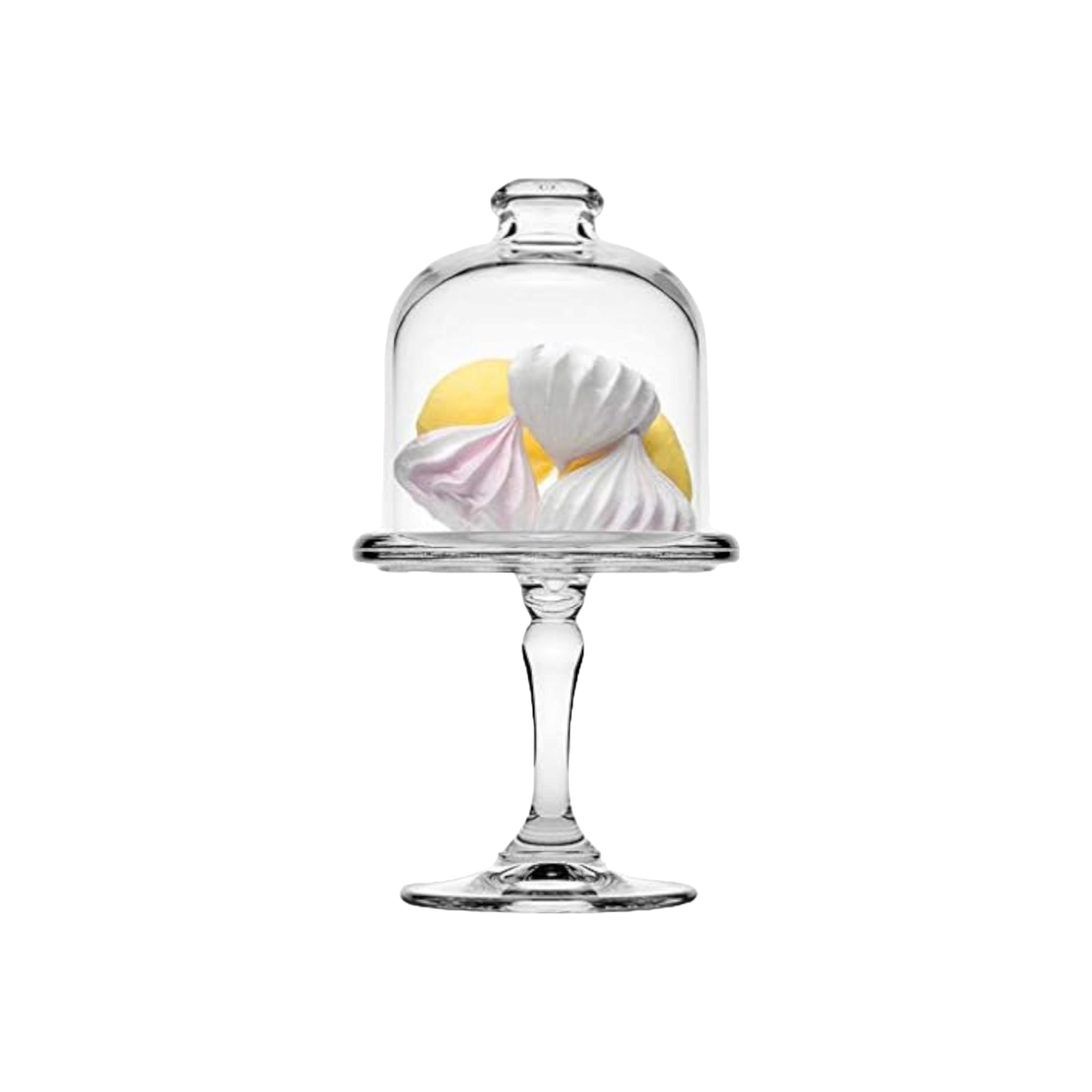 Pasabahce Mini Patisserie Cupcake Serving Stand with Glass Dome Lid 19.8x11cm