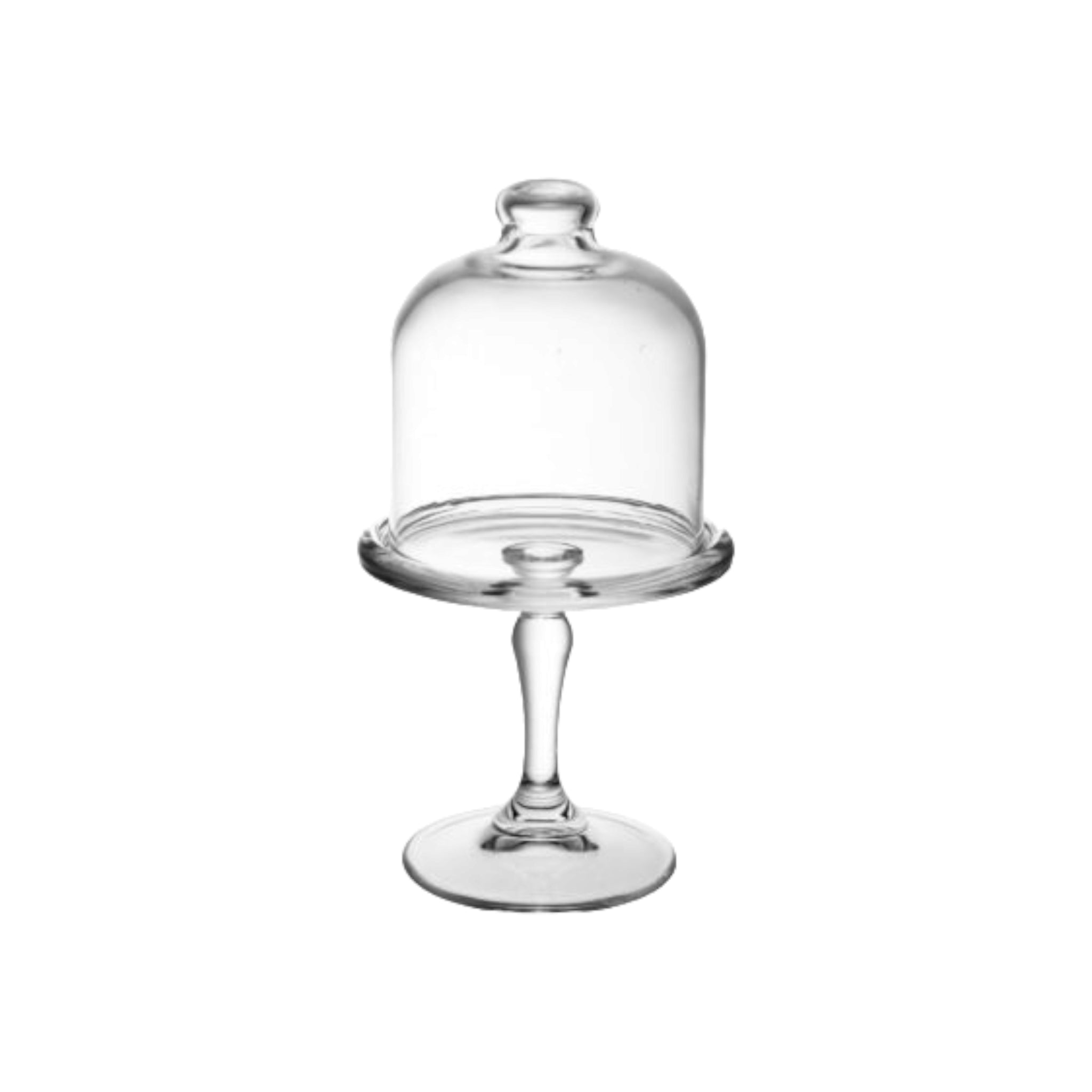 Pasabahce Mini Patisserie Cupcake Serving Stand with Glass Dome Lid 19.8x11cm