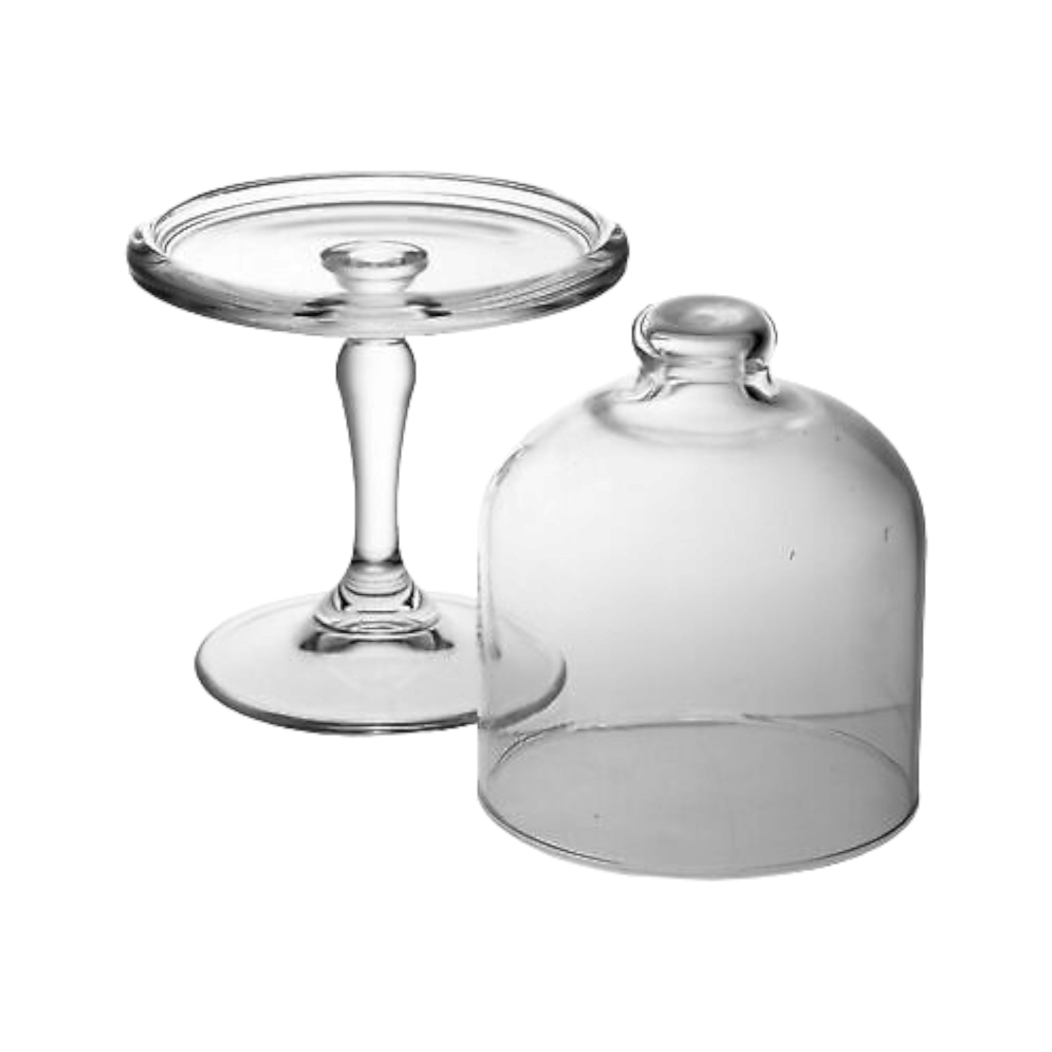 Pasabahce Mini Patisserie Cupcake Serving Stand with Glass Dome Lid 19.8x11cm