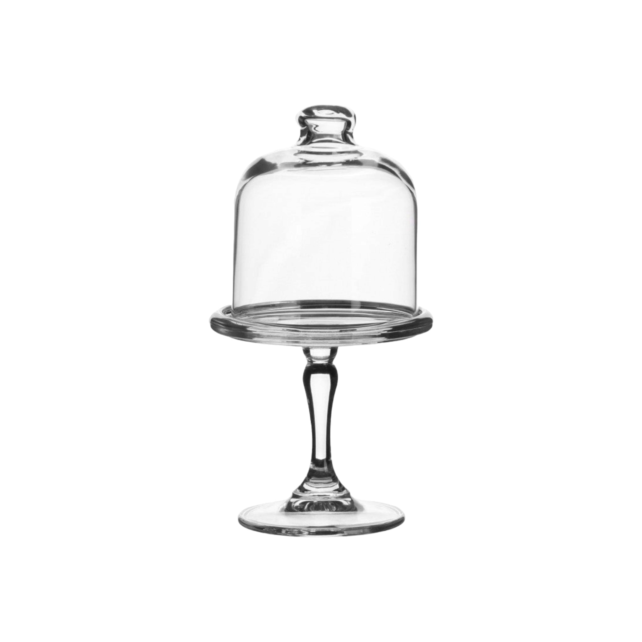 Pasabahce Mini Patisserie Cupcake Serving Stand with Glass Dome Lid 19.8x11cm