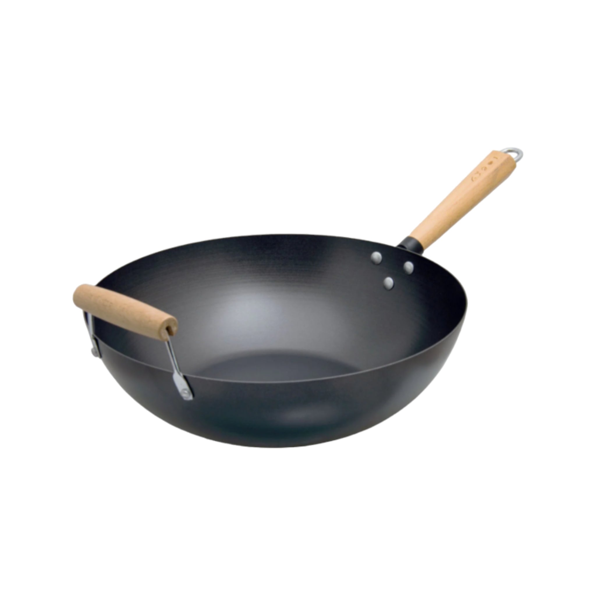 Regent Cookware Wok Carbon Finish with Wooden Handle 71201