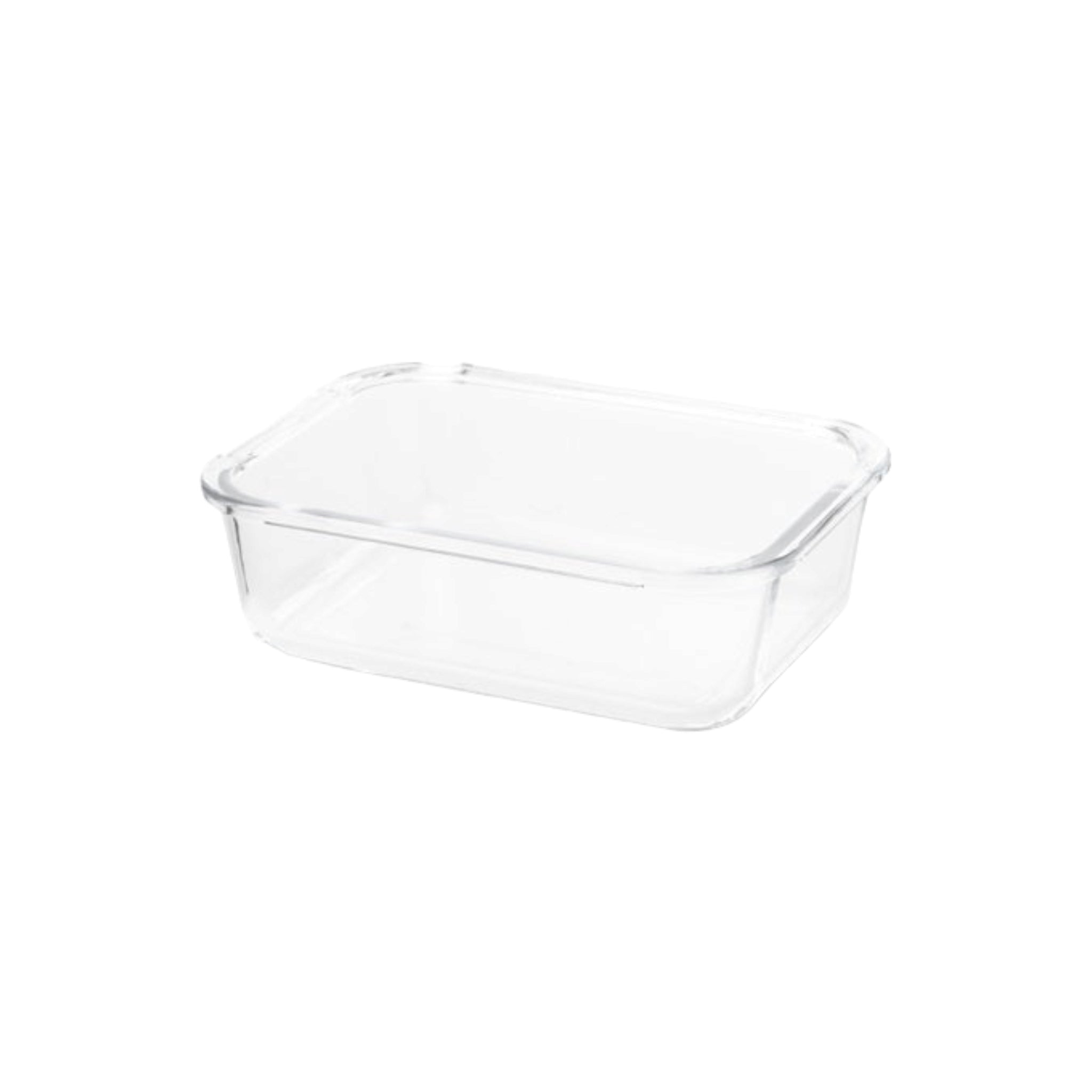 Aqua Glass Food Container Bamboo Lid 14.5x10.5x4.5 27110