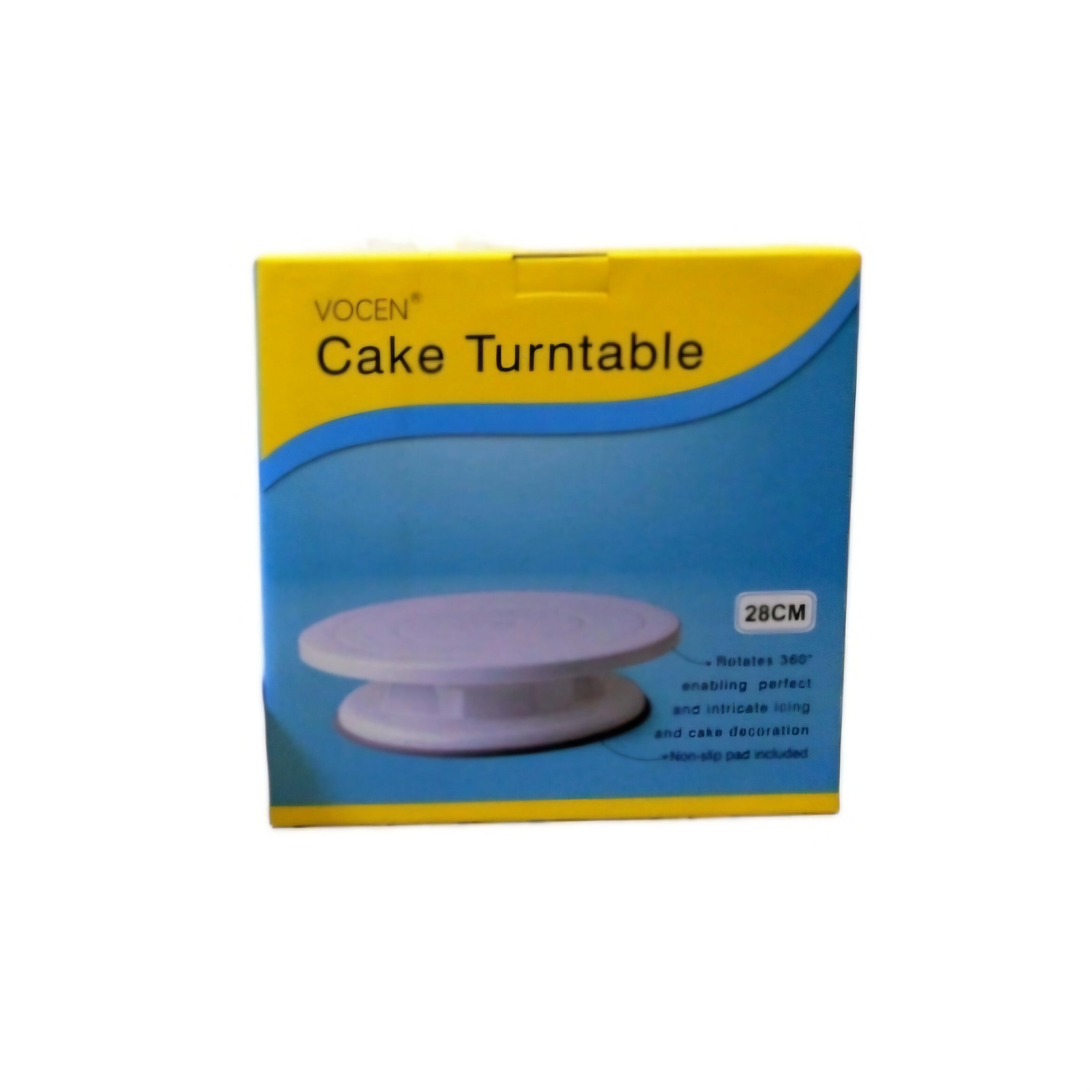 Cake Decorating Turntable 28x7.5cm Plastic Non-Slip