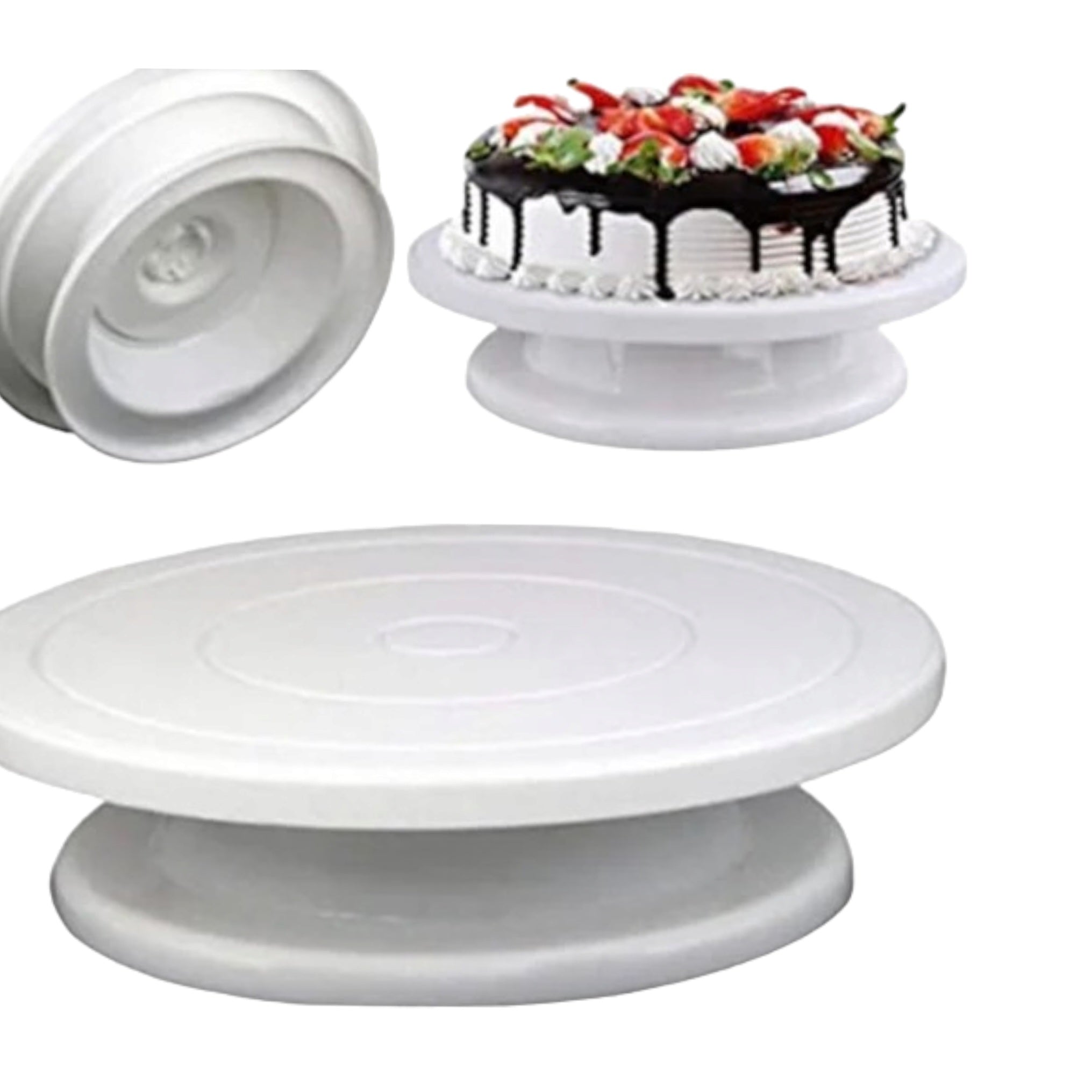 Cake Decorating Turntable 28x7.5cm Plastic Non-Slip