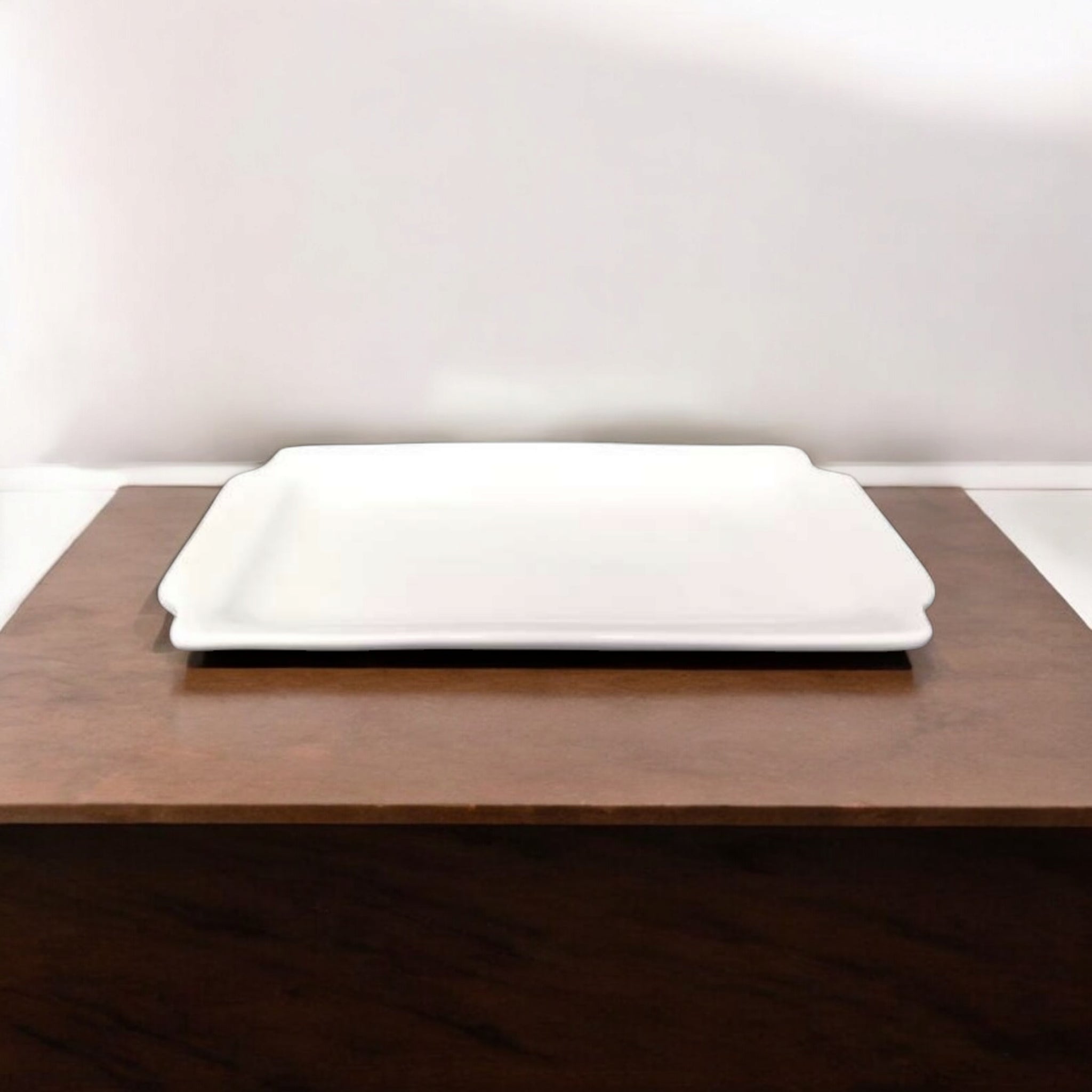 Ceramic Serving Platter 35x16x13.5cm White Rectangular 13.5inch