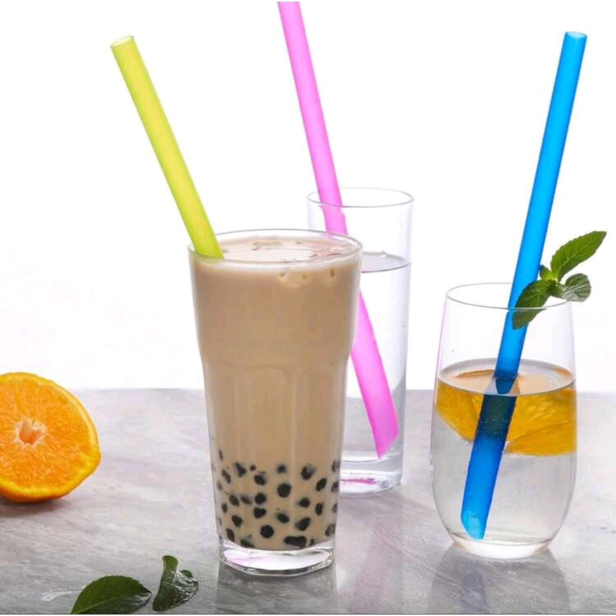 Boba Thick Plastic Straws 12mm for Bubble Tea & Milkshake 100pack