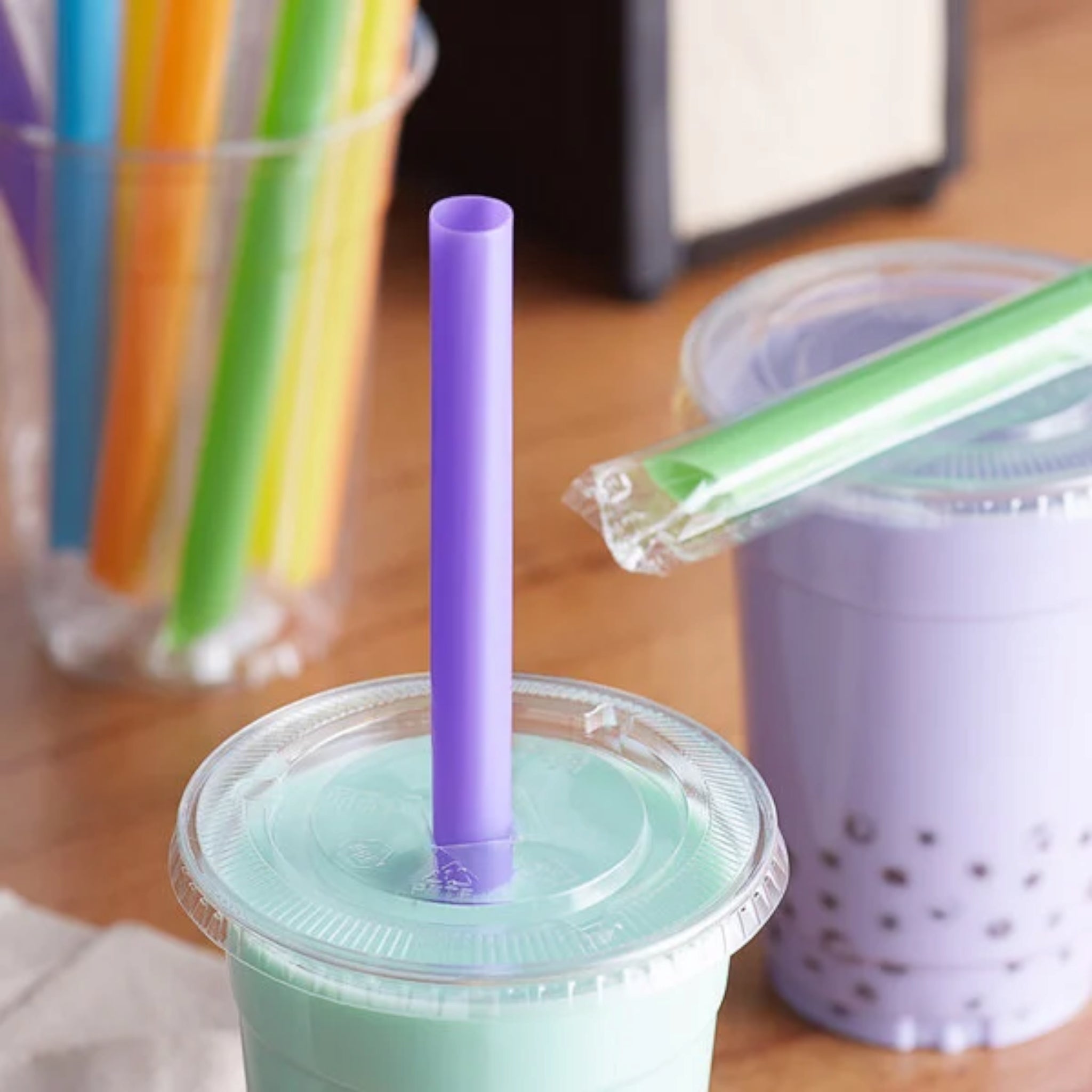 Boba Thick Plastic Straws 12mm for Bubble Tea & Milkshake 100pack