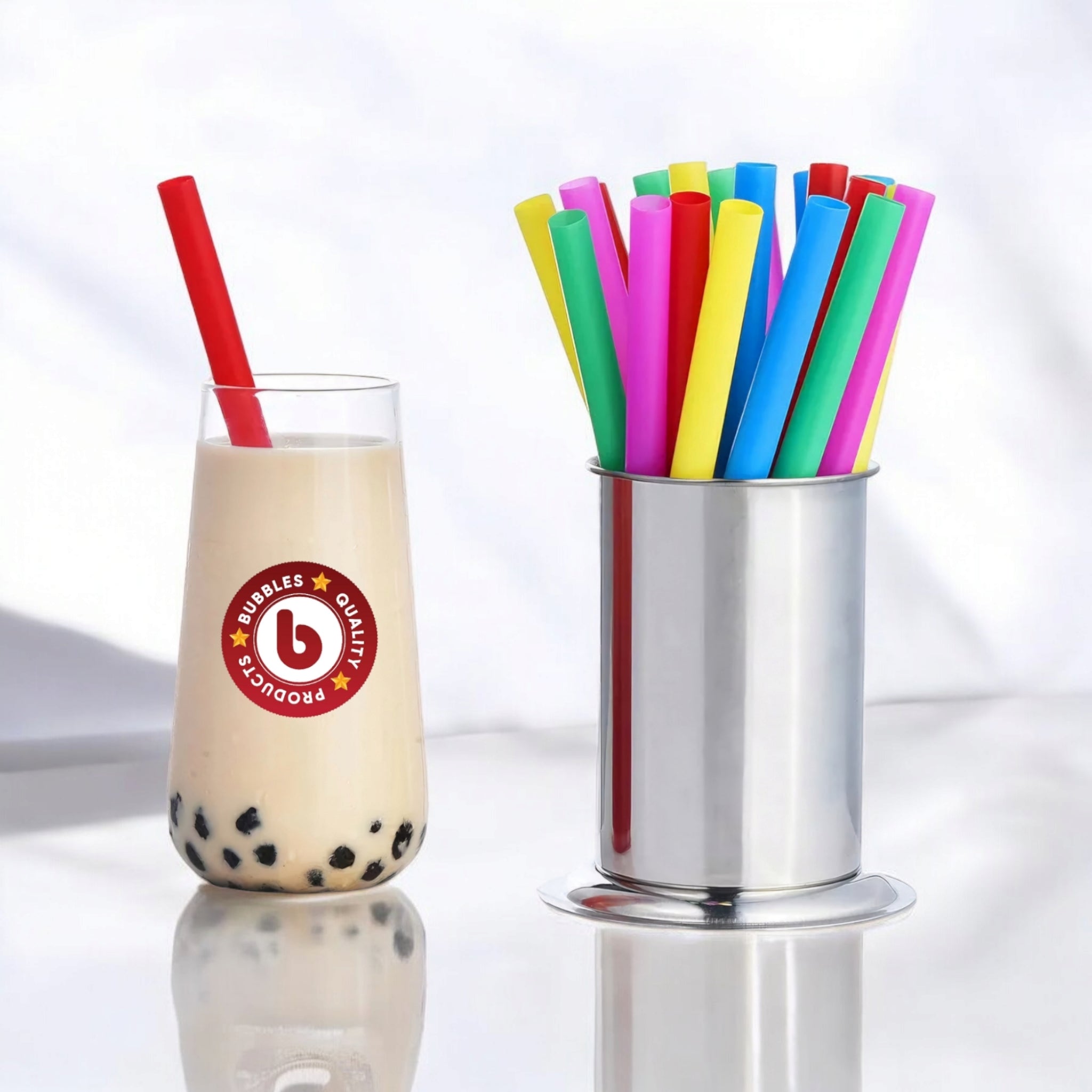 Boba Thick Plastic Straws 12mm for Bubble Tea & Milkshake 100pack