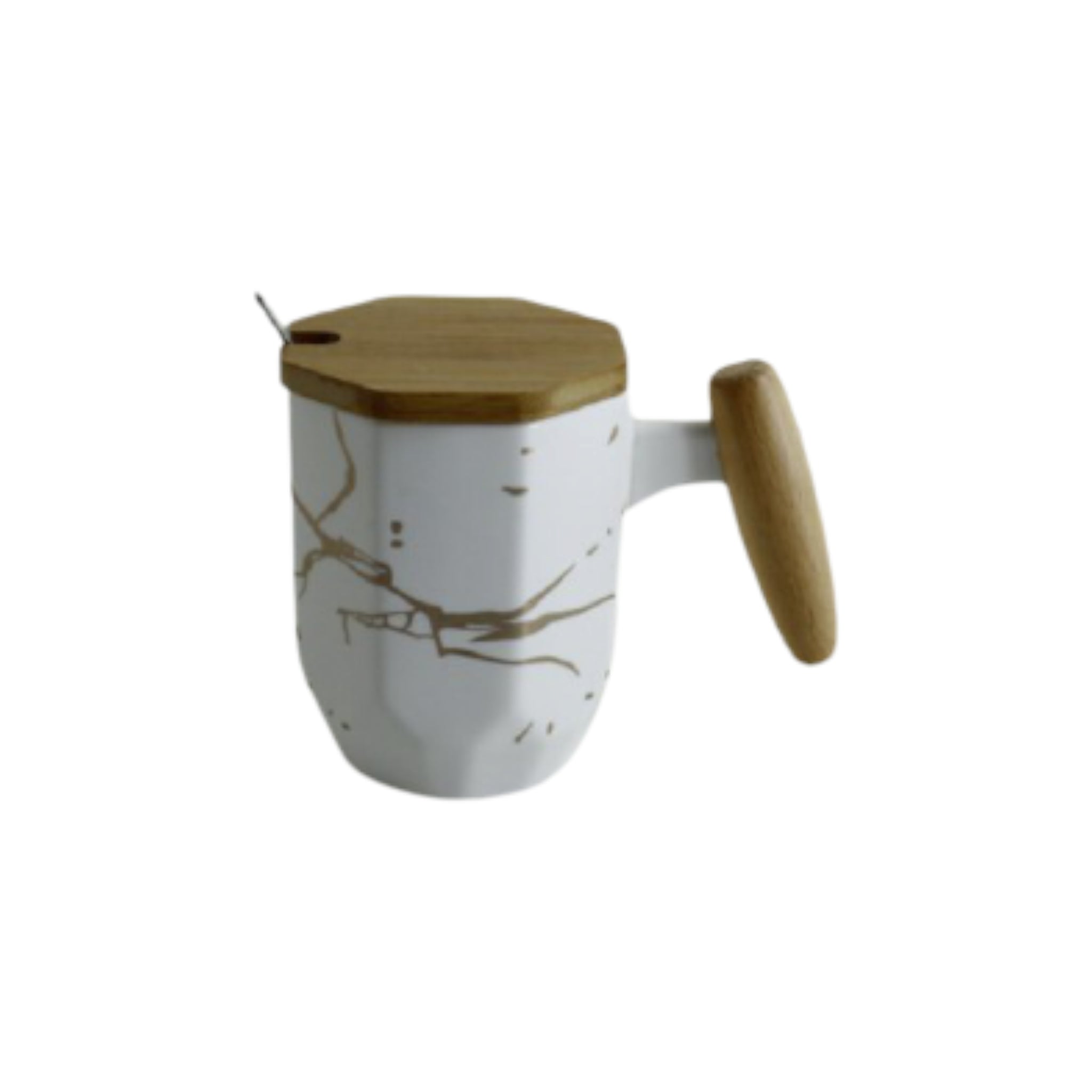 Aqua Coffee Mug Porcelain with Lid and Handle 428cc PSK051