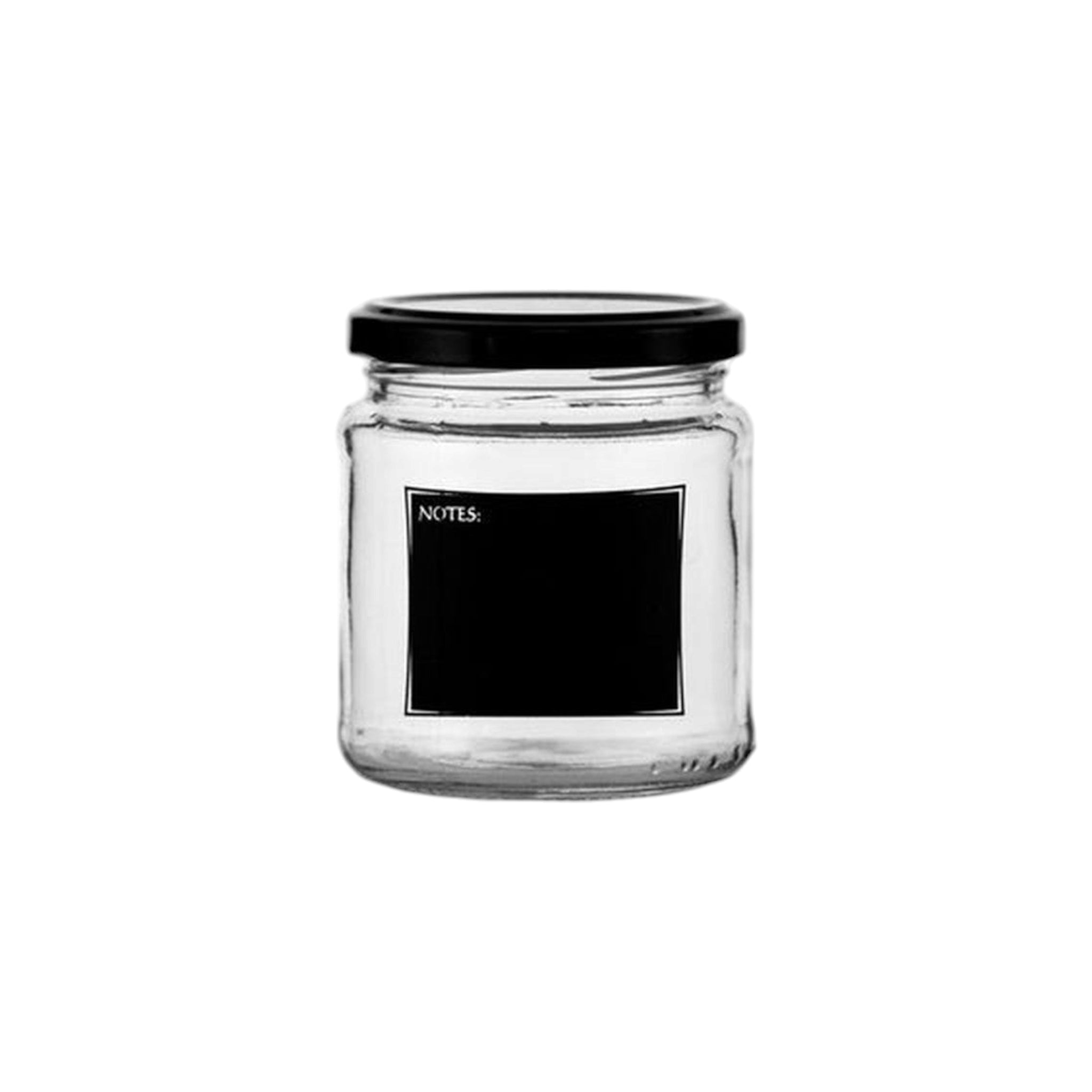 Consol 291ml Glass Jam Jar with Black Notes 27309