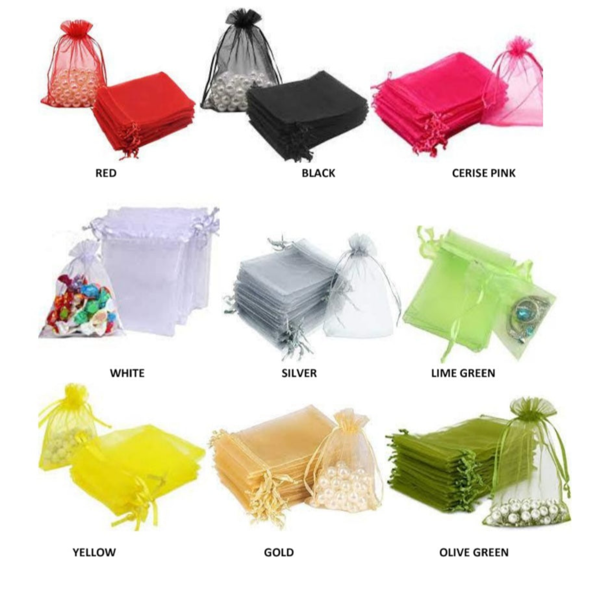 Organza Bags 11x14cm 10pack