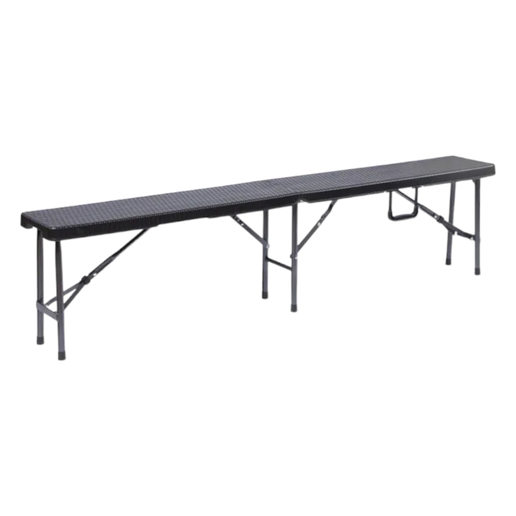 1.8m Folding Trestle Plastic Bench 6ft Rattan Finish