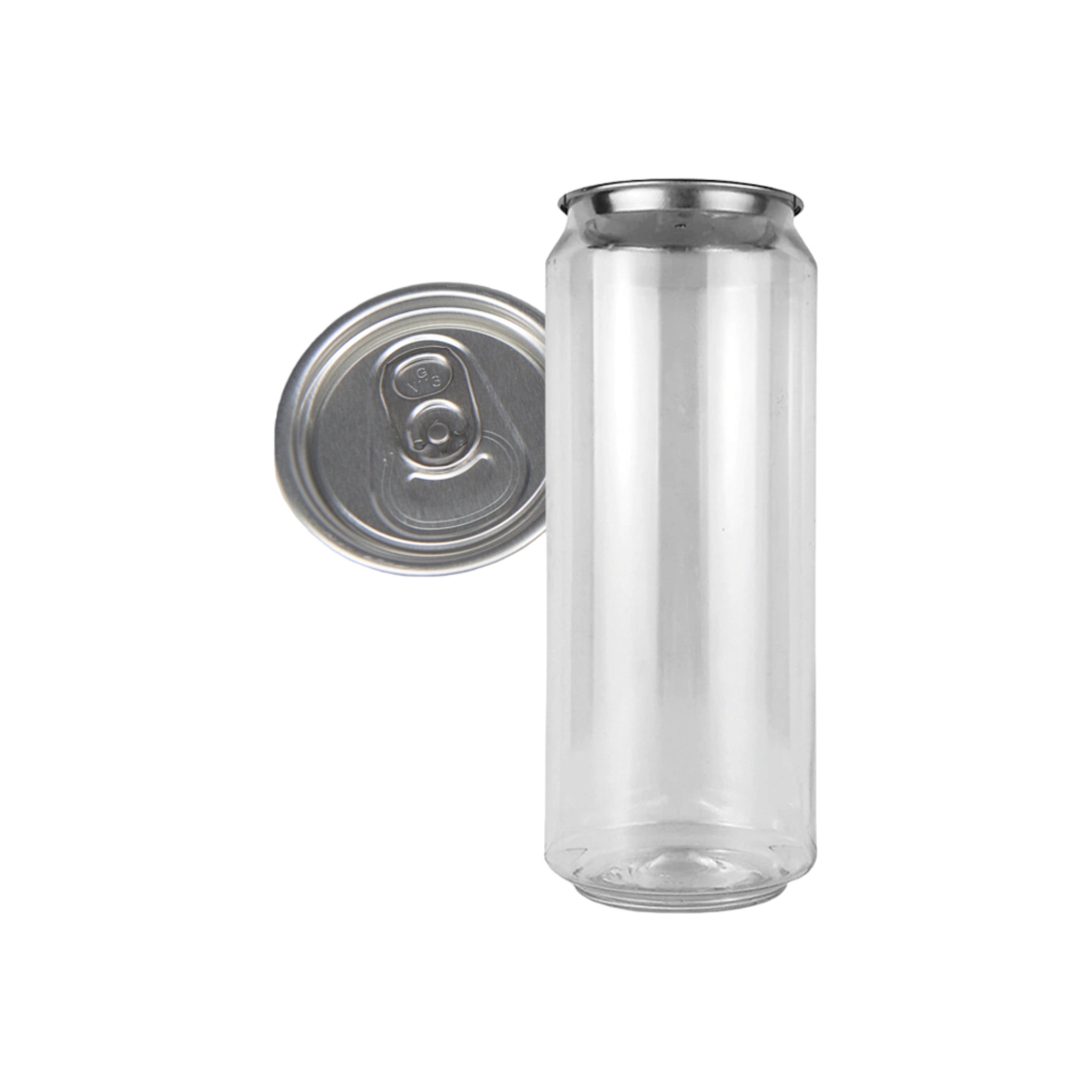 Food Grade Plastic Drinking Clear Can with Aluminium Lid