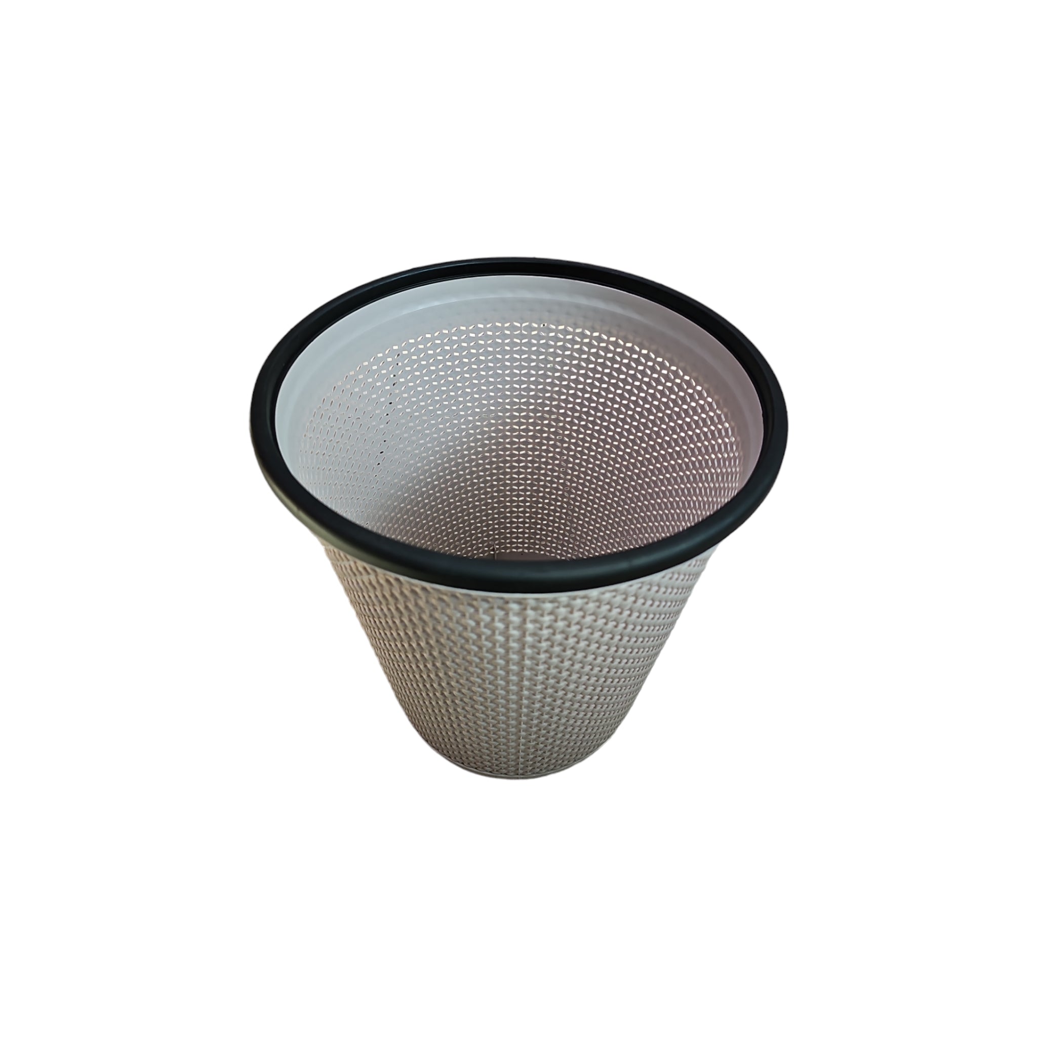 Rattan Wastepaper Dustbin Round Plastic 28x27cm