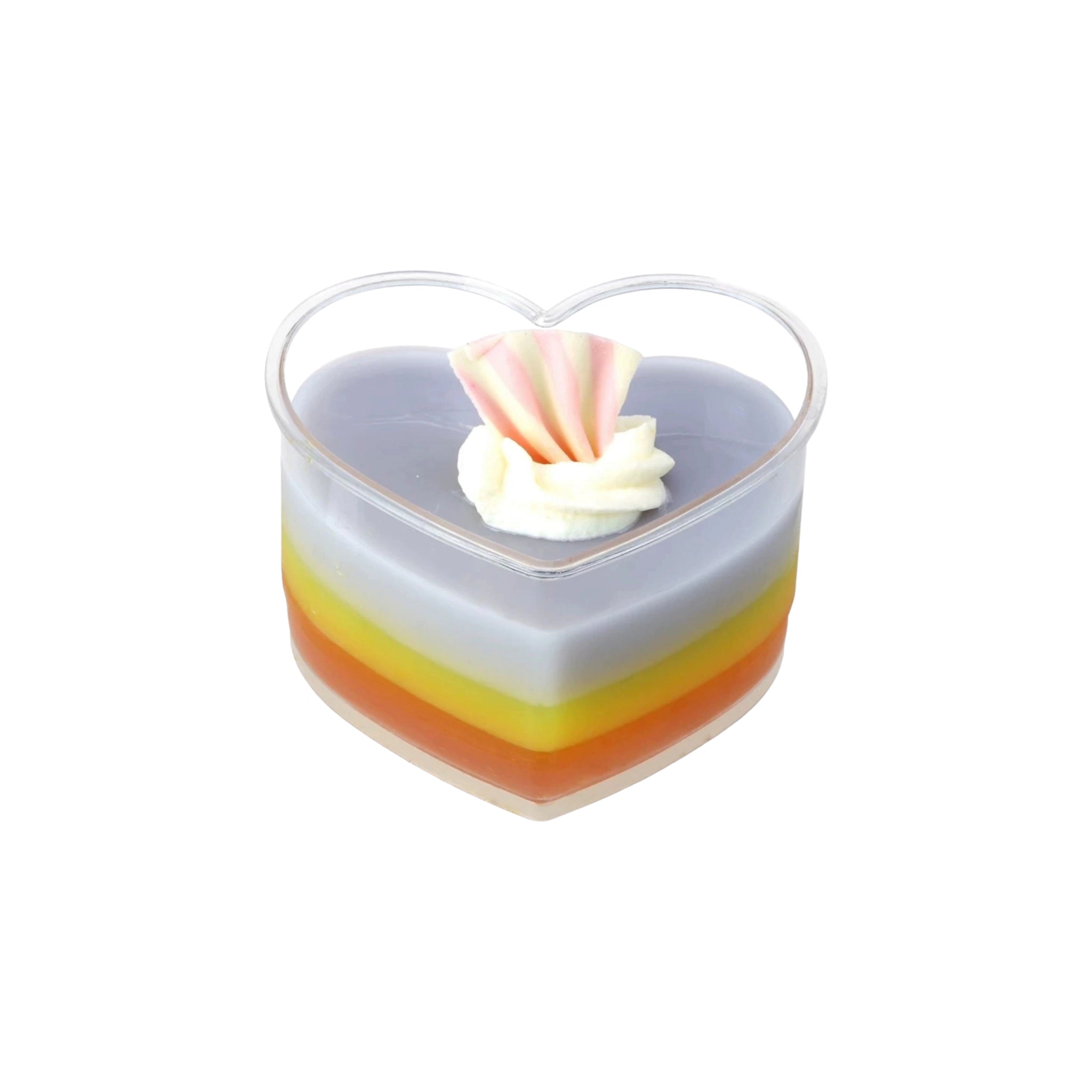 Acrylic Mini Dessert Cup Heart Shape with Lid 25pack