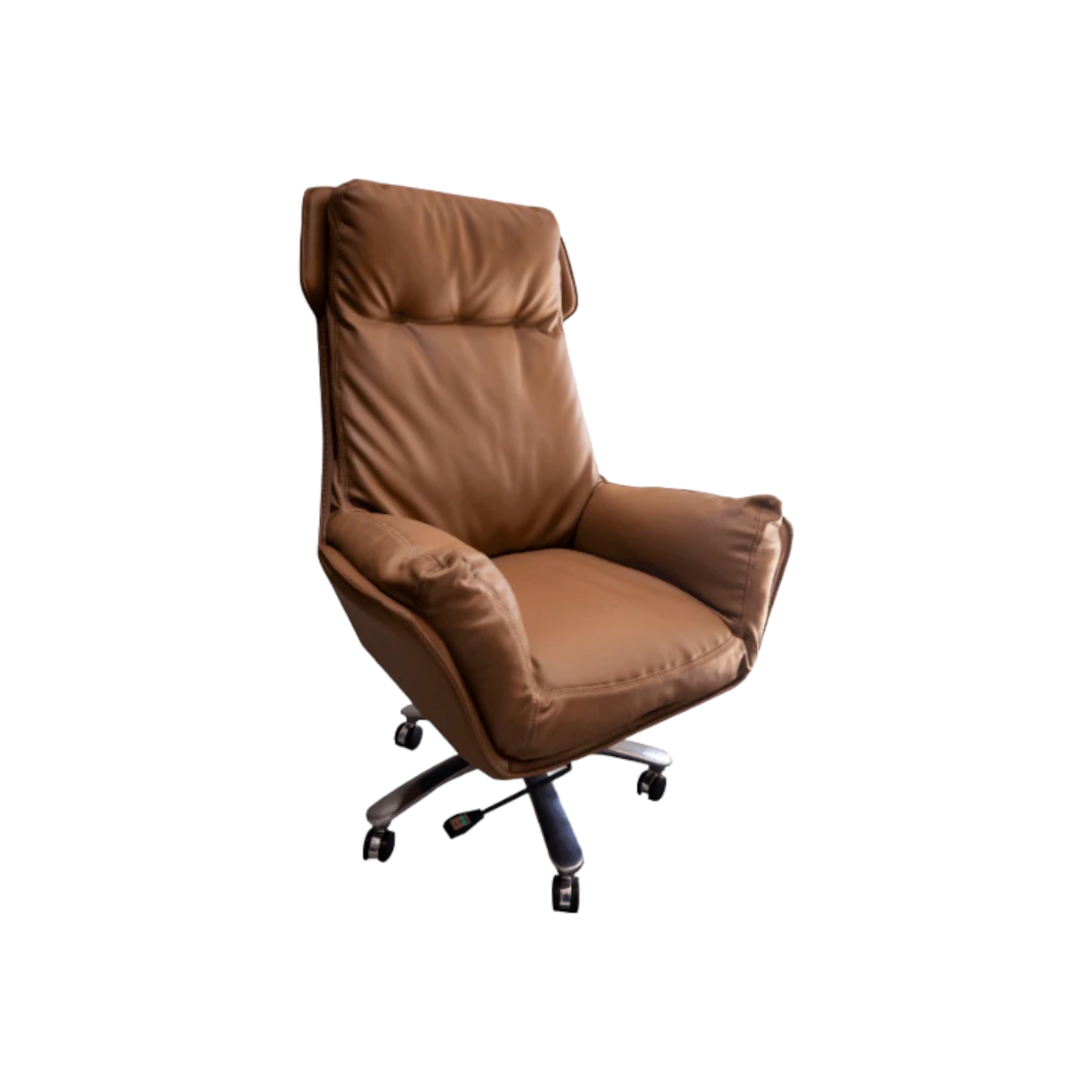 Directors Office Chair Brown Polyurethane Leather A225