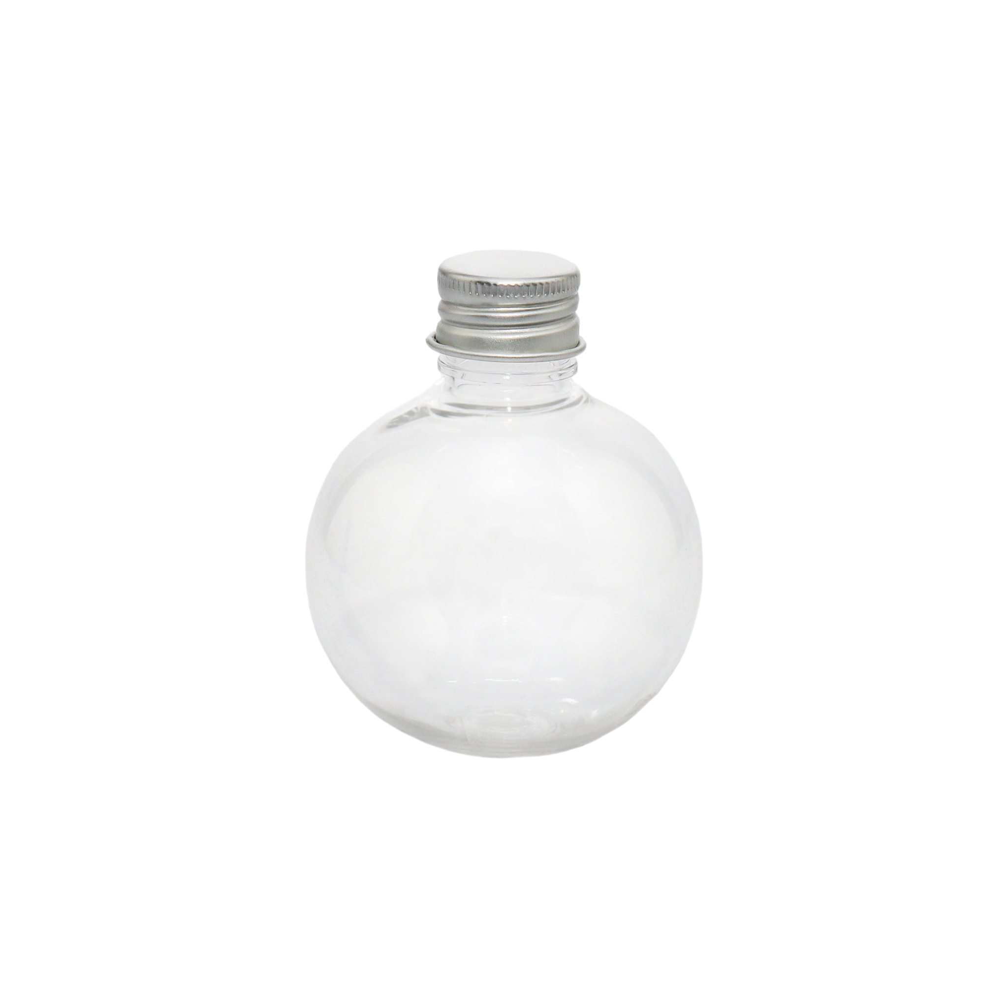 Plastic Globe Jar Spherical Ball Shaped Bottle with Silver Lid