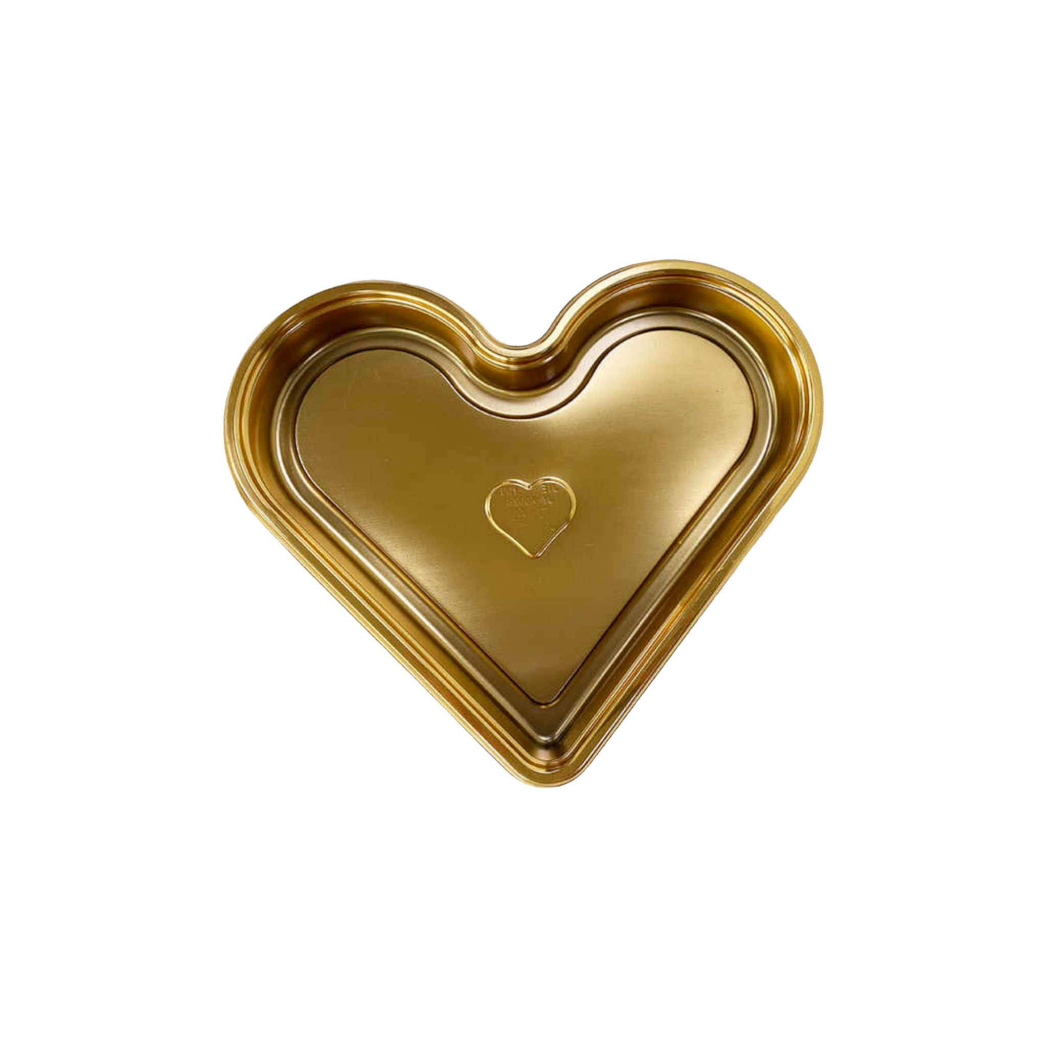 Disposable Serving To Go Plastic Heart Tray Gold with Lid