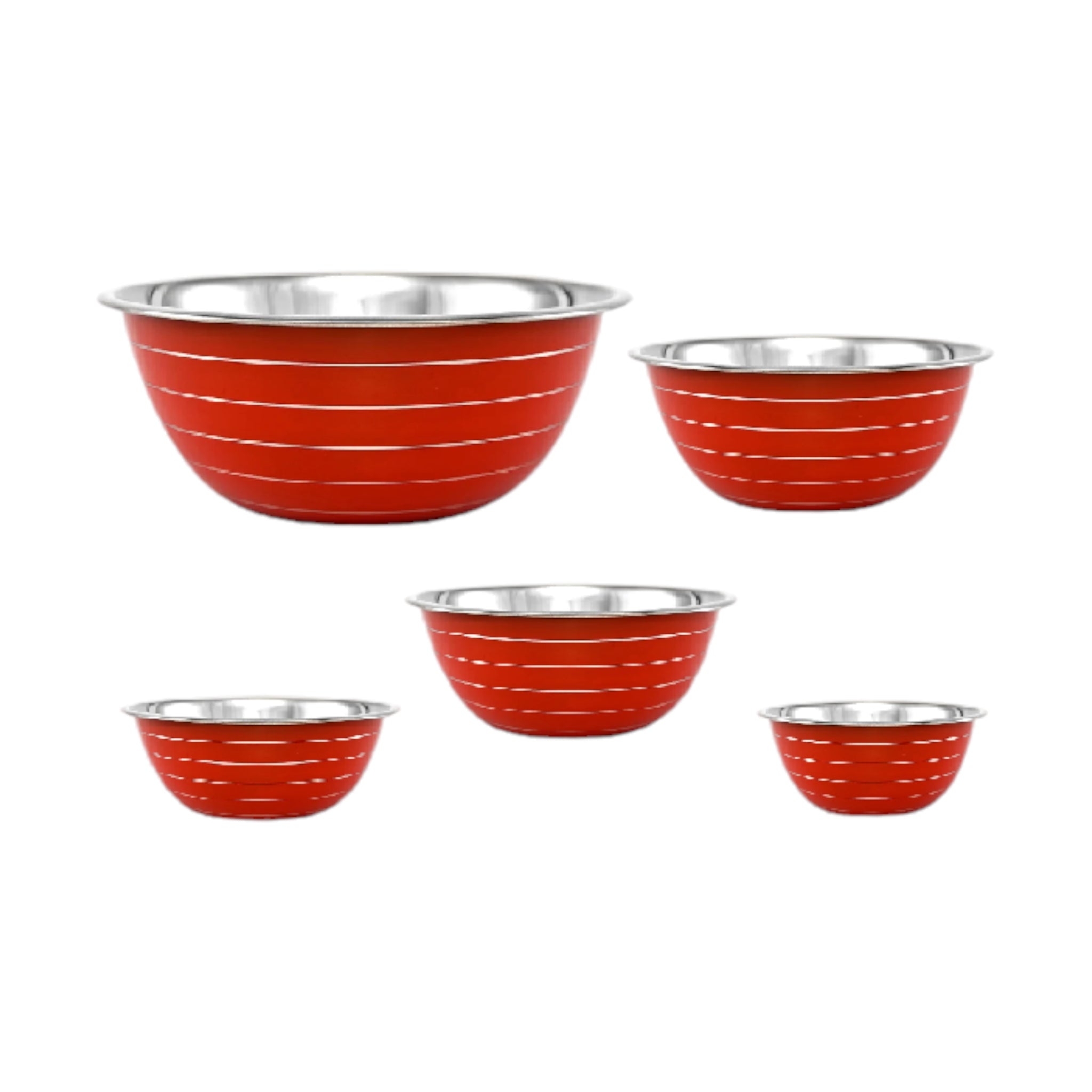 Deep Color Mixing Bowl Stainless Steel 5pc Set