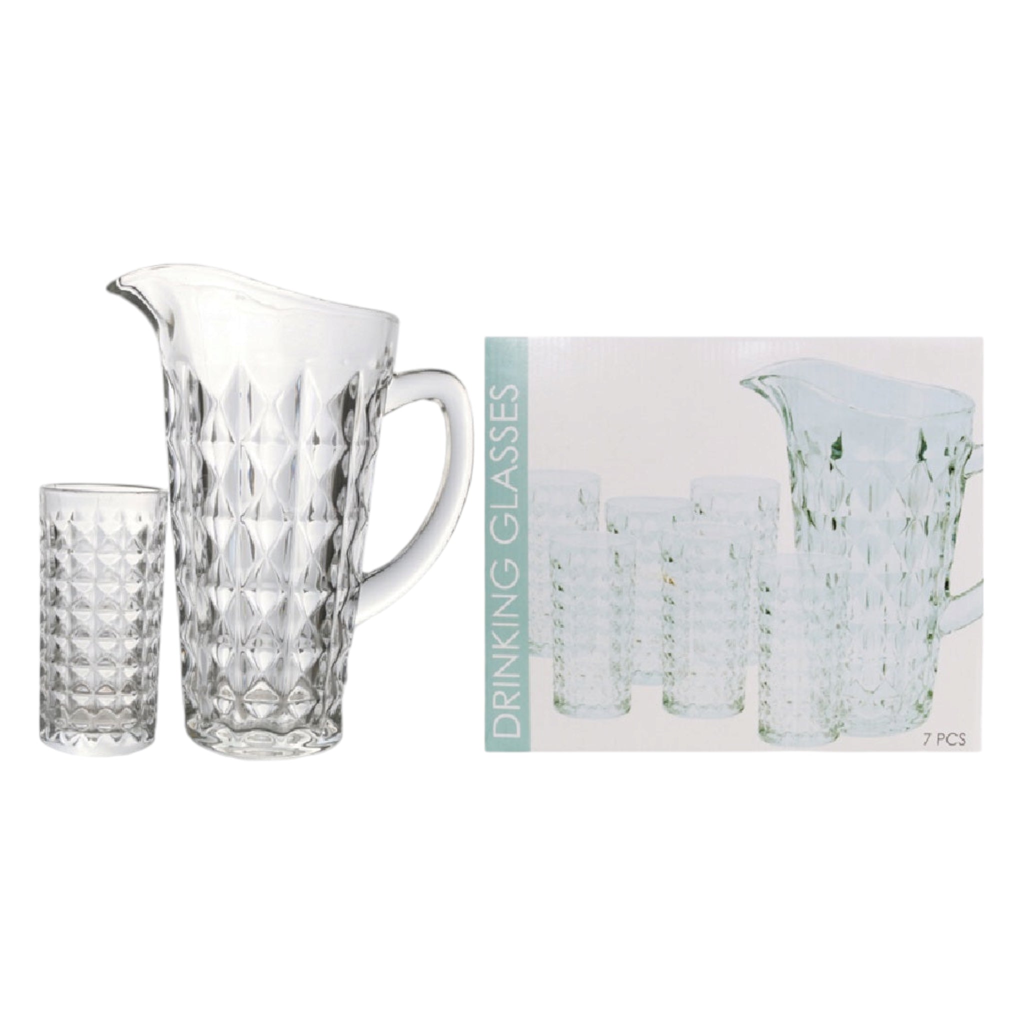 7pc Water Glass Jug & Tumbler Set 22581