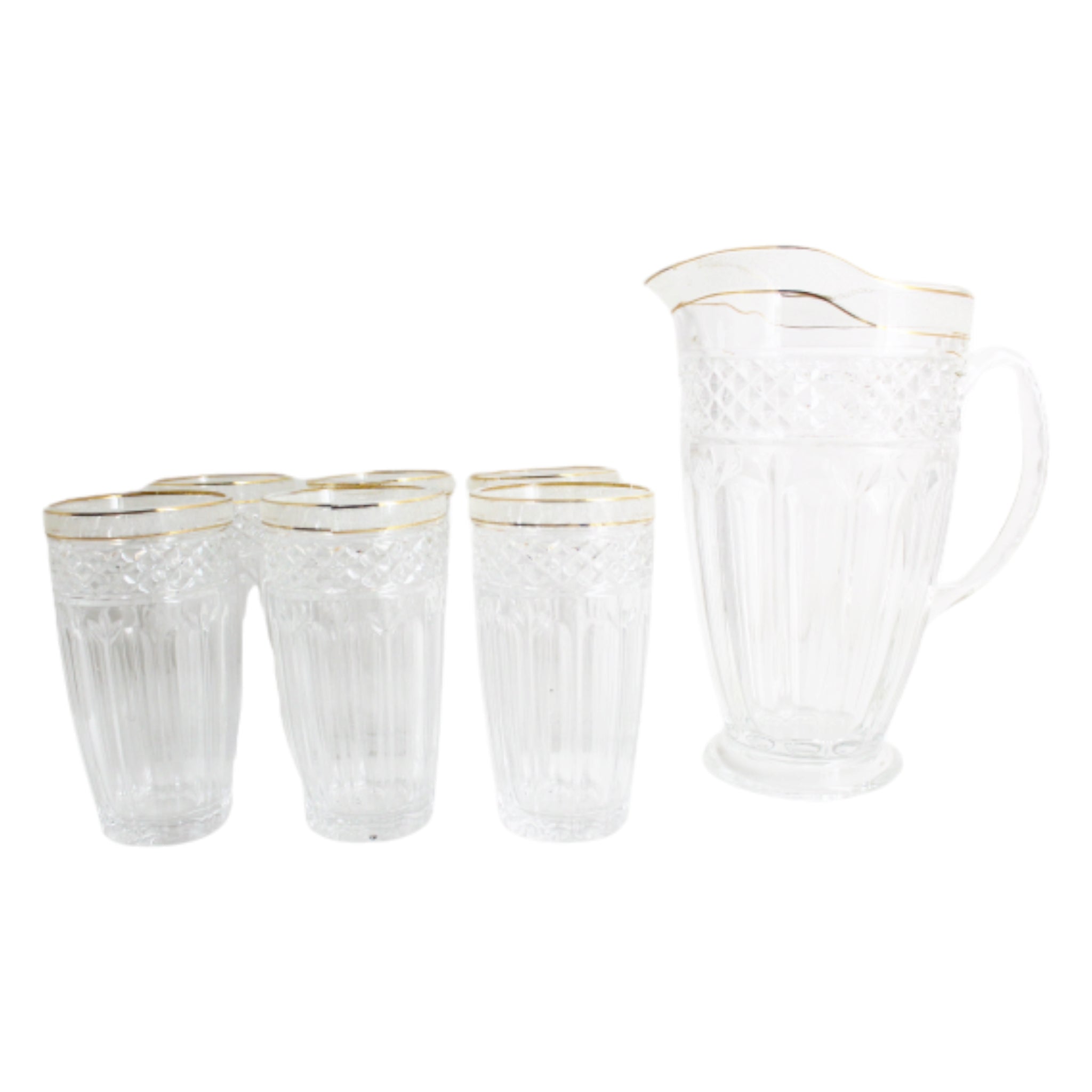 7pc Glass Crown Water Set  GL2631