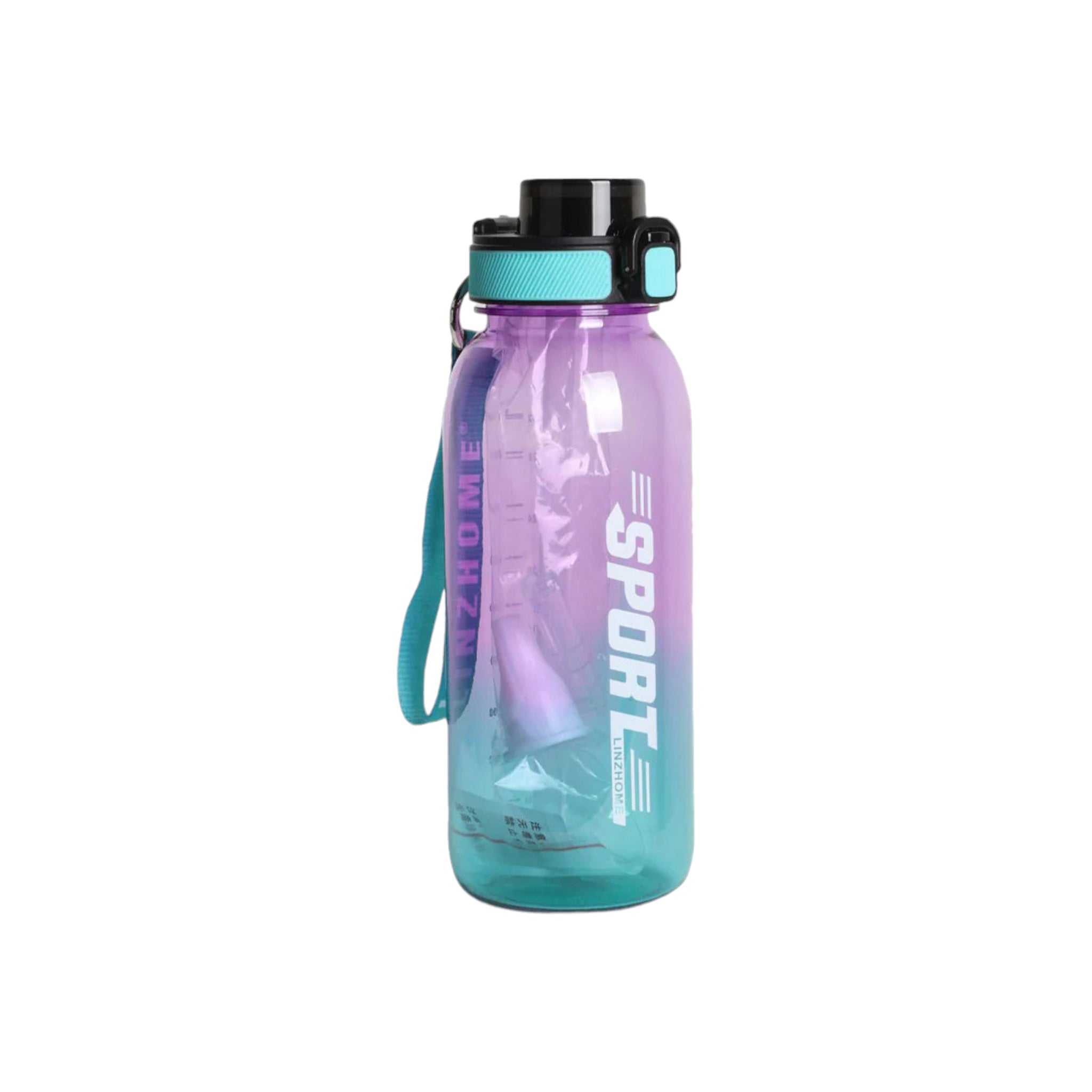 Gradient Sports Water Bottle with Button & Straw 1100ml