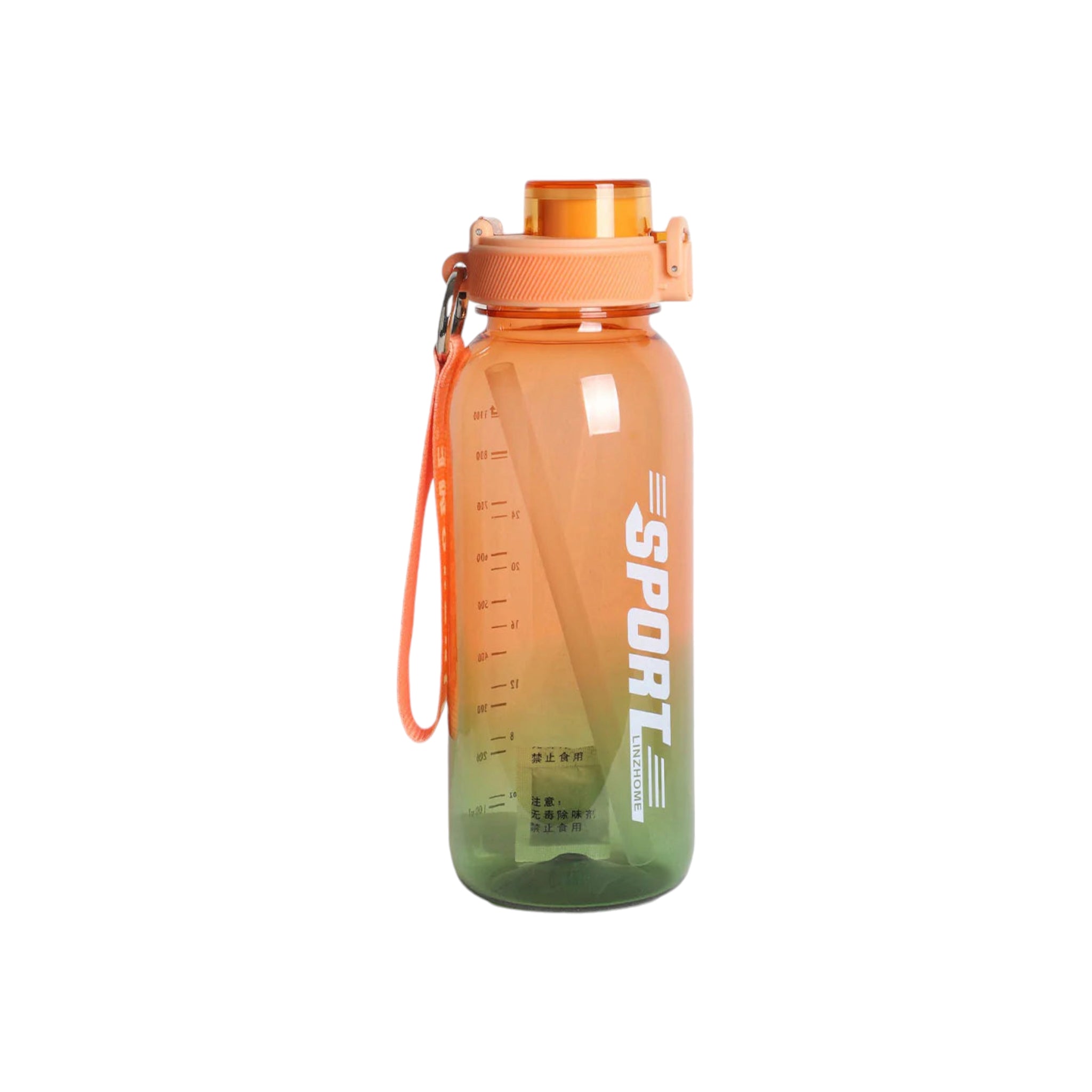 Gradient Sports Water Bottle with Button & Straw 1100ml