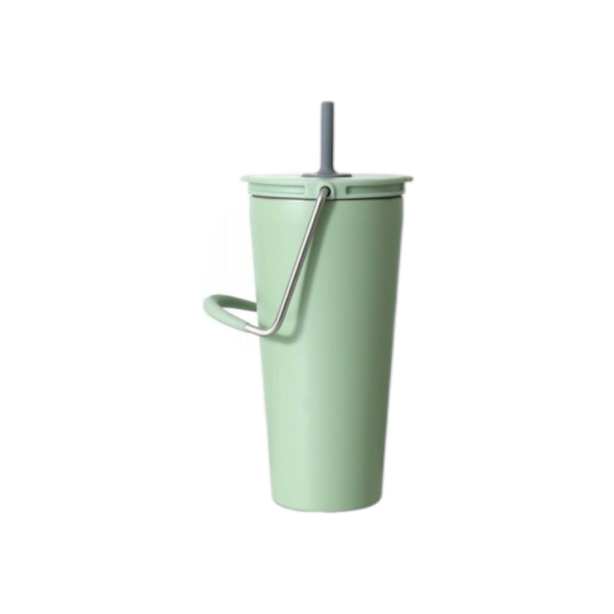 600ml Insulated Straw Cup Flask with Handle Thermal Water Bottle