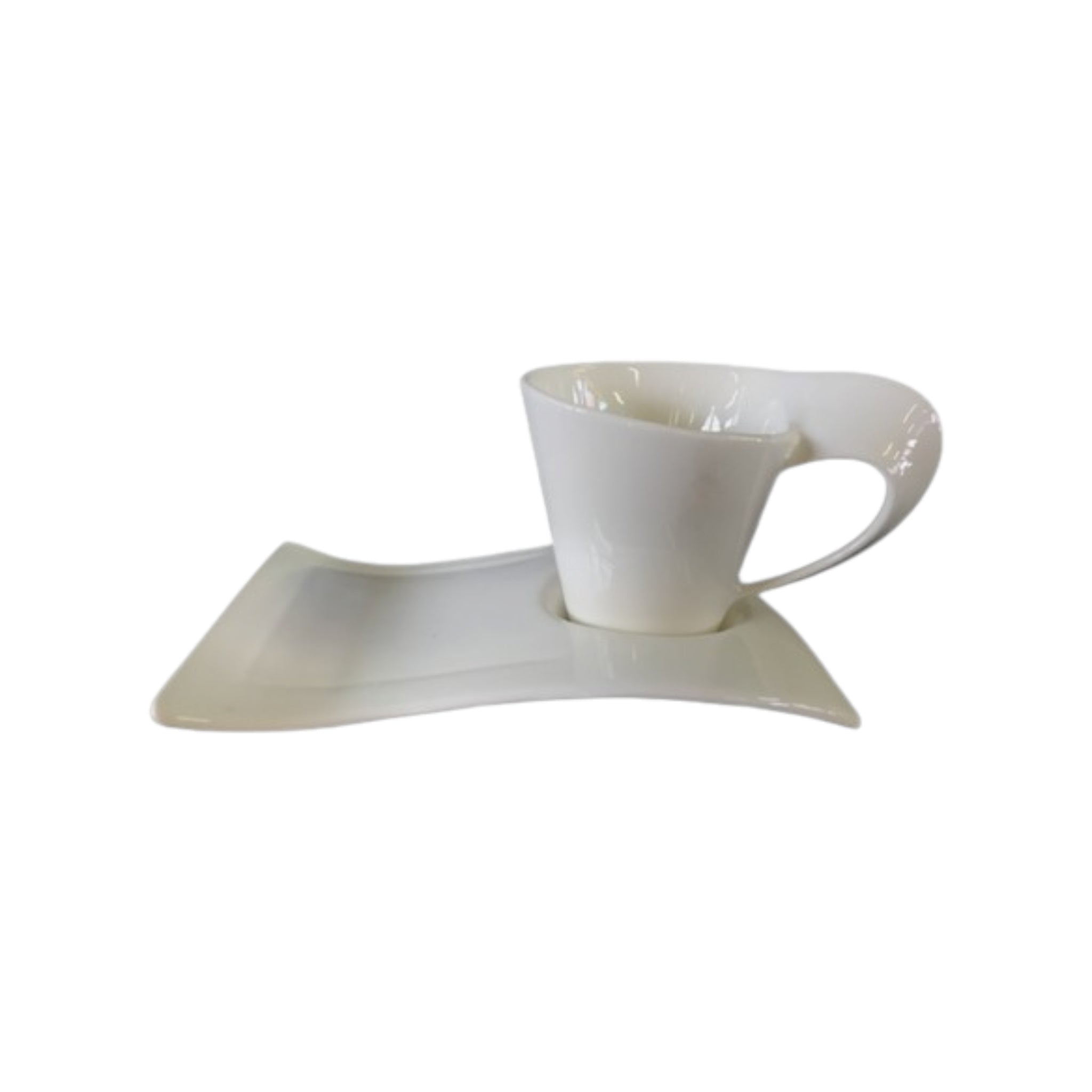 Ceramic Wave Coffee Cup & Saucer 8pc Set