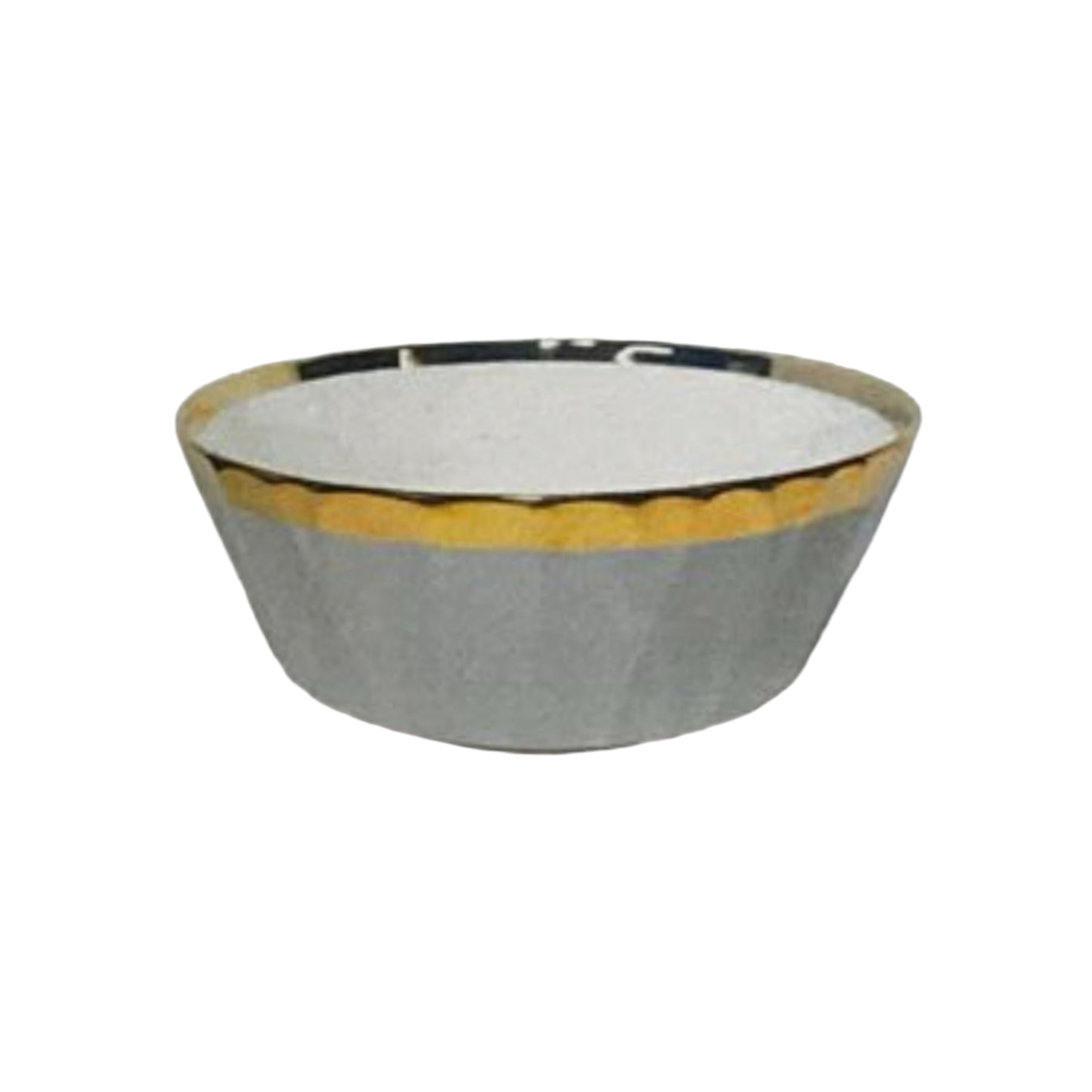 Ceramic White Bowl with Gold Rim 21x9.5cm