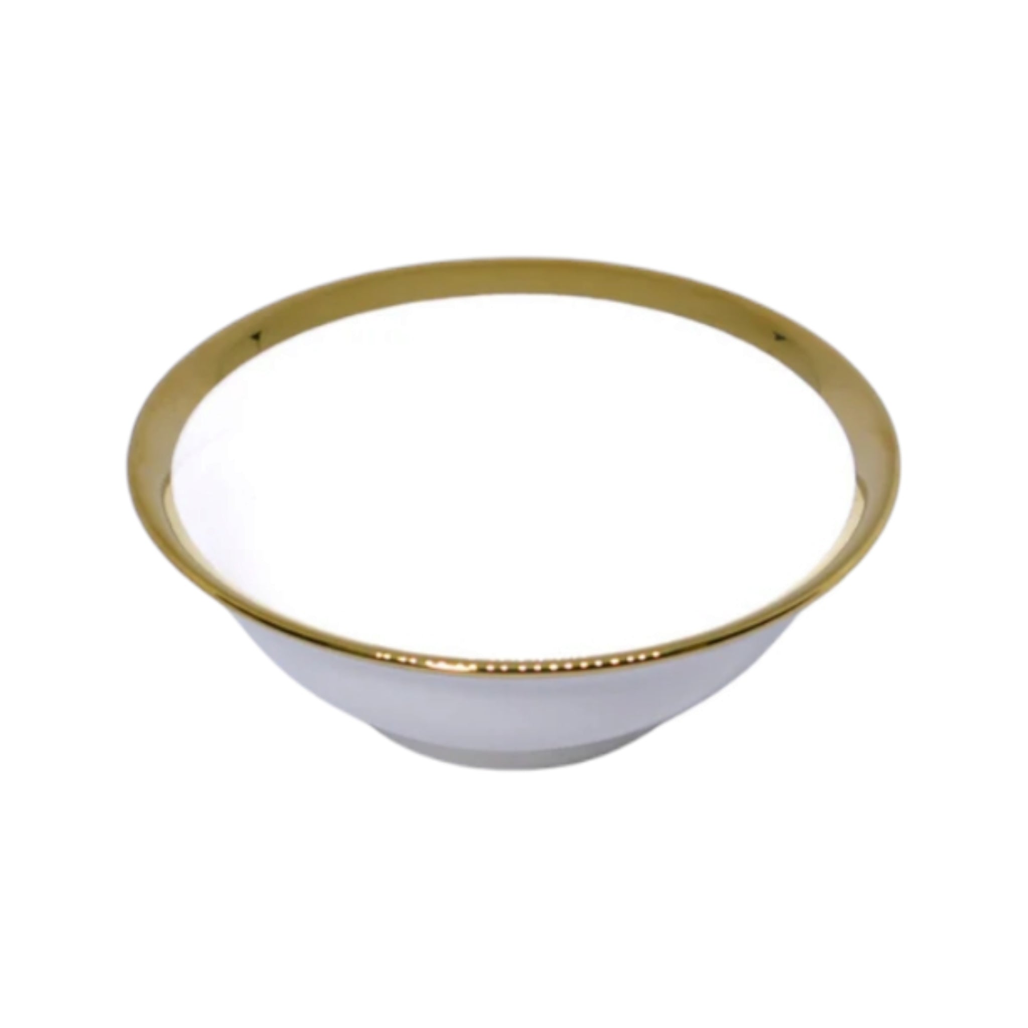 Ceramic White Bowl with Gold Rim 21x9.5cm