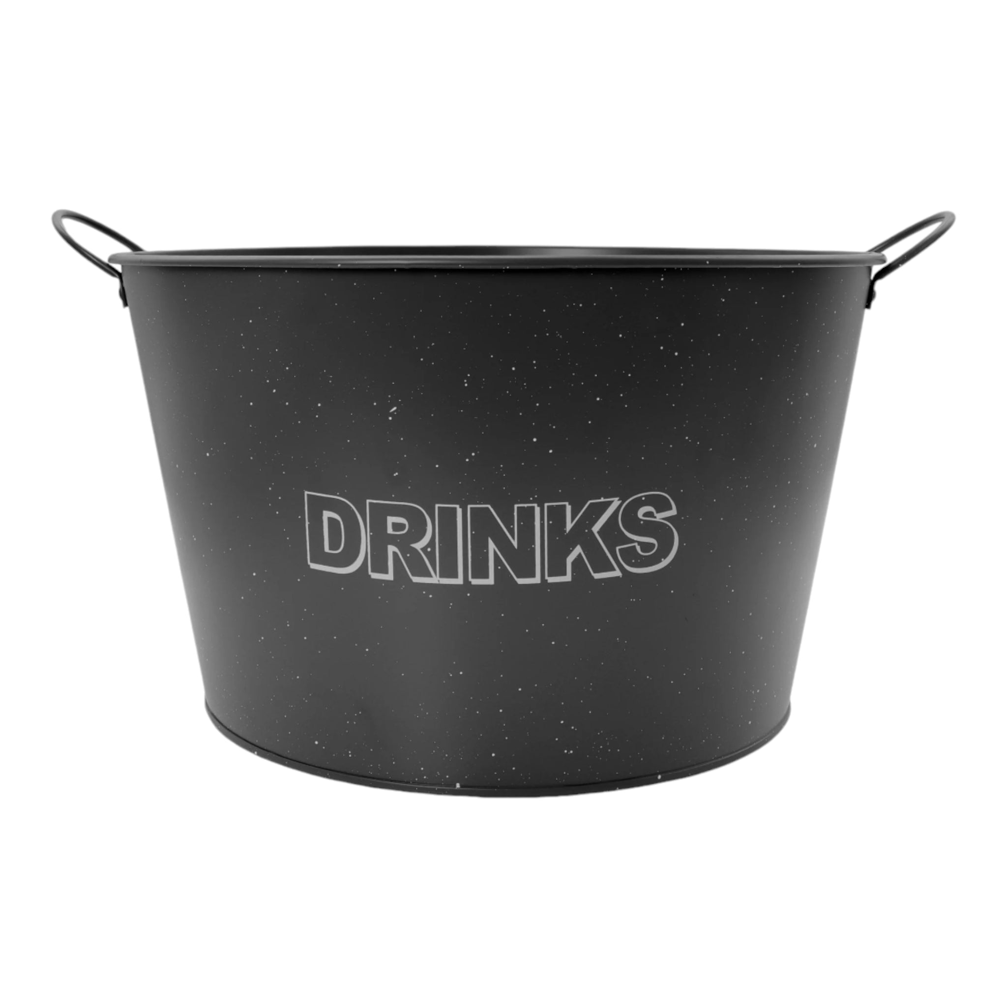 Bar Butler Beverage Bucket Grey with Handles & Mottled White on Black Stand