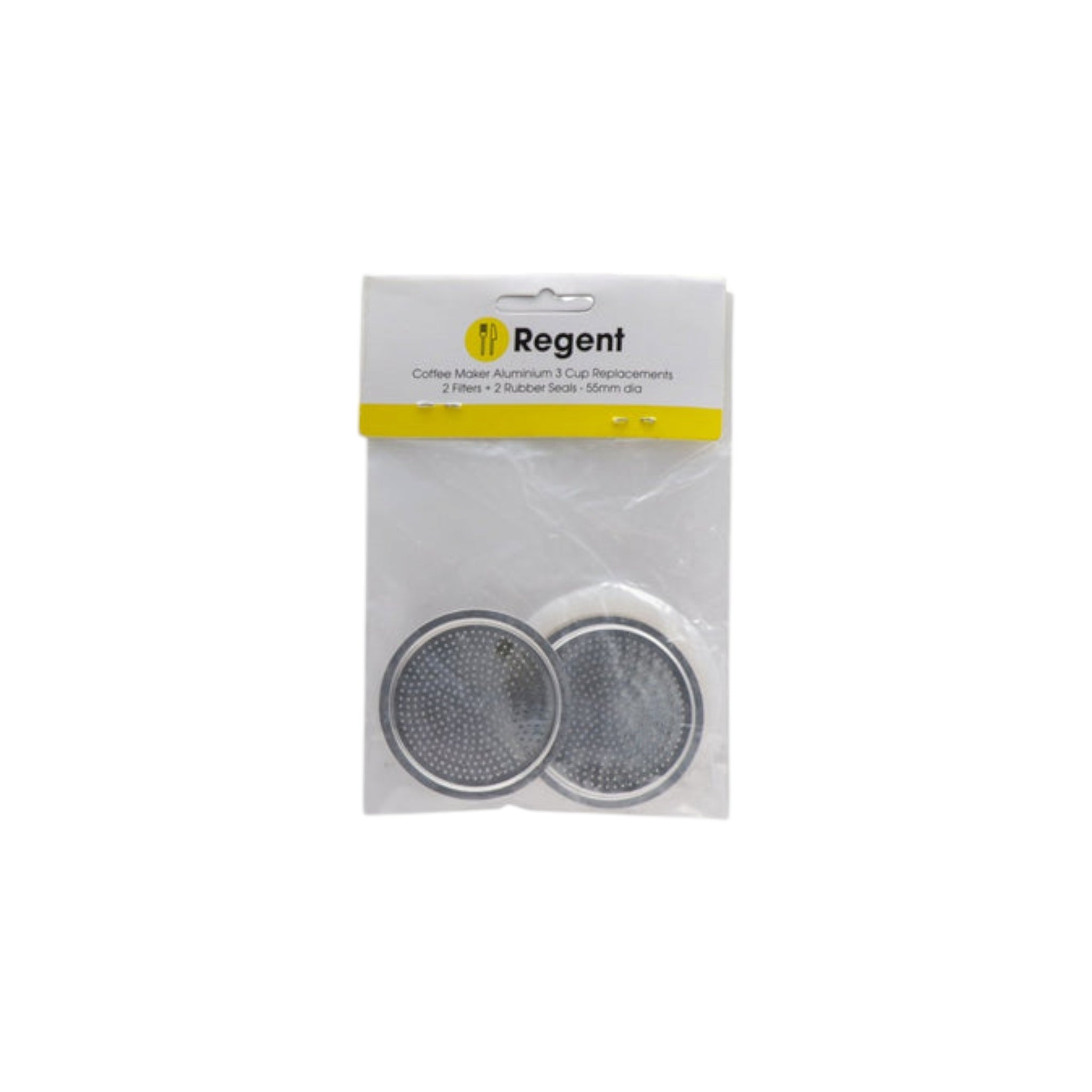 Regent Coffee Maker 3Cup Aluminium Replacement Filter and Rubber Seals 4pc Set 41249