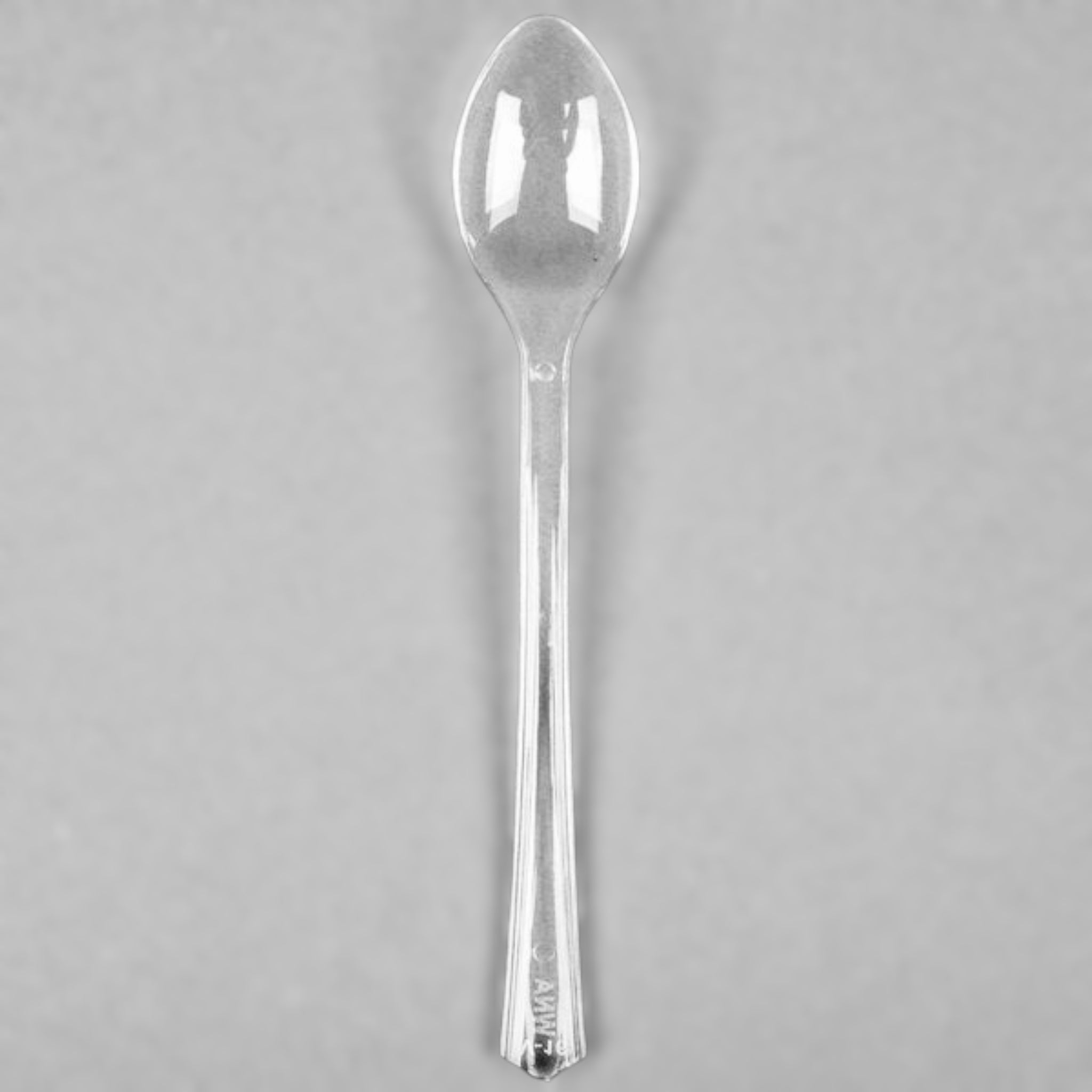 Disposable Acrylic Spoon 10cm Clear Wrapped 50pack