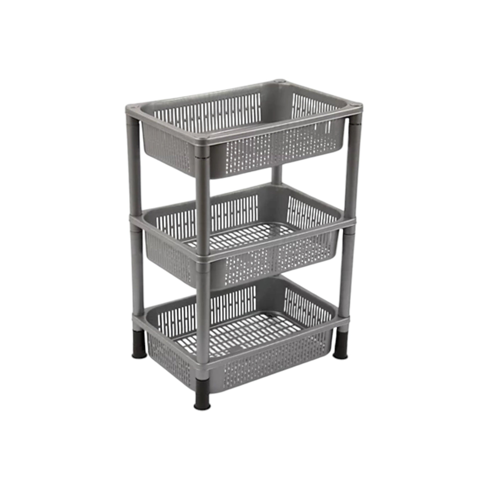 Multipurpose Storage Vegetable Trolley 3-Tier Rack Plastic