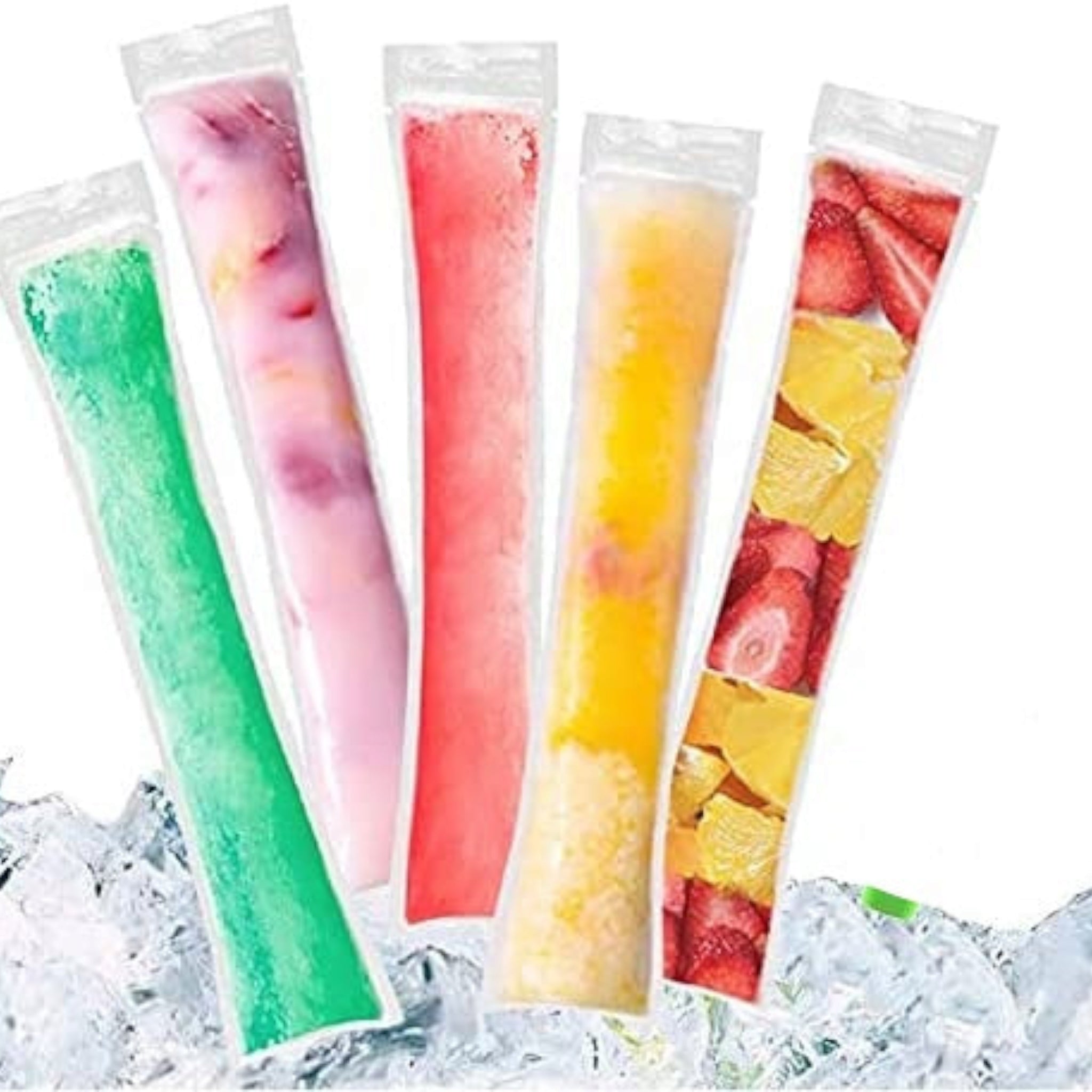 Disposable DIY 110ml Popsicle Ice Lollipop Mold Zip Lock Bag 29x4.8cm