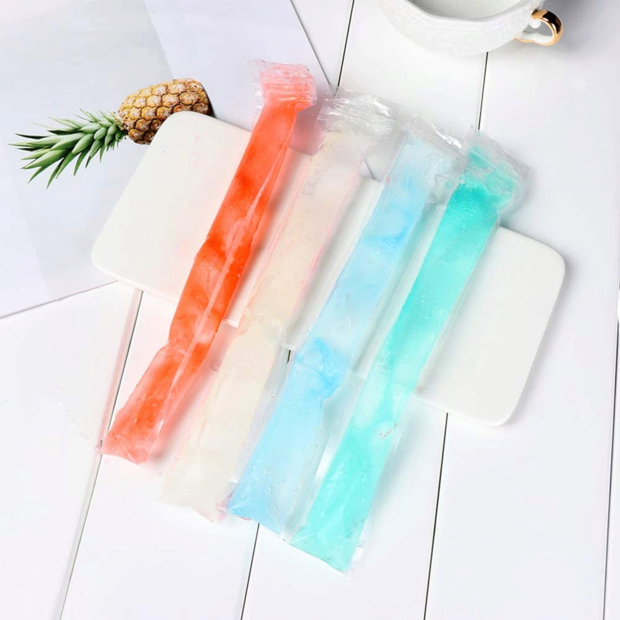 Disposable DIY 110ml Popsicle Ice Lollipop Mold Zip Lock Bag 29x4.8cm