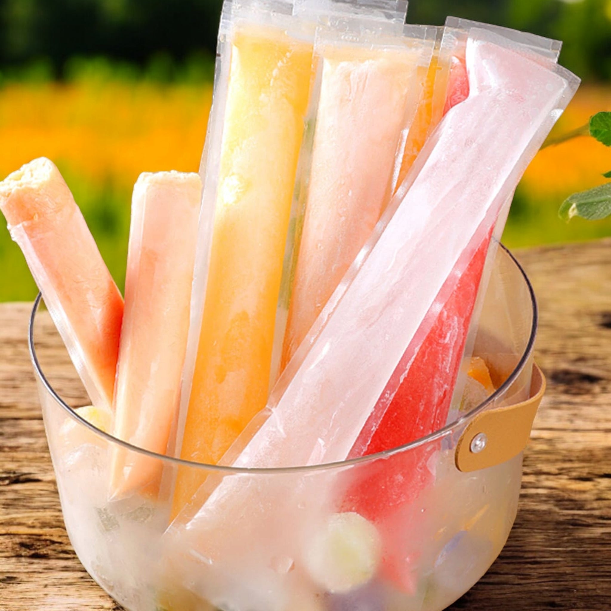 Disposable DIY 110ml Popsicle Ice Lollipop Mold Zip Lock Bag 29x4.8cm