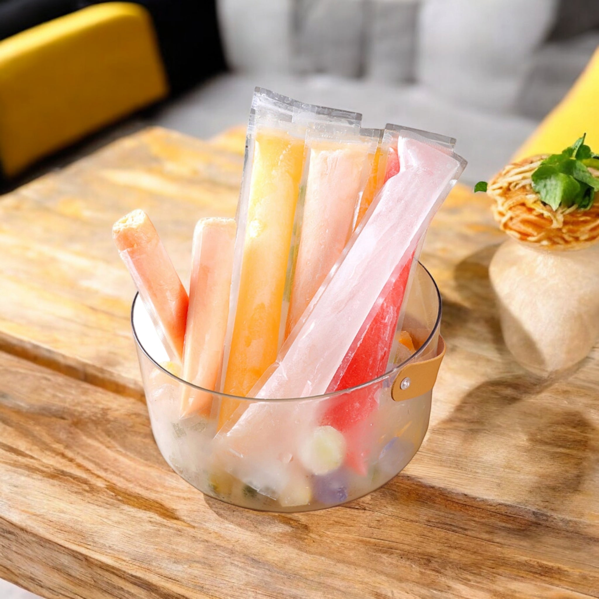 Disposable DIY 110ml Popsicle Ice Lollipop Mold Zip Lock Bag 29x4.8cm